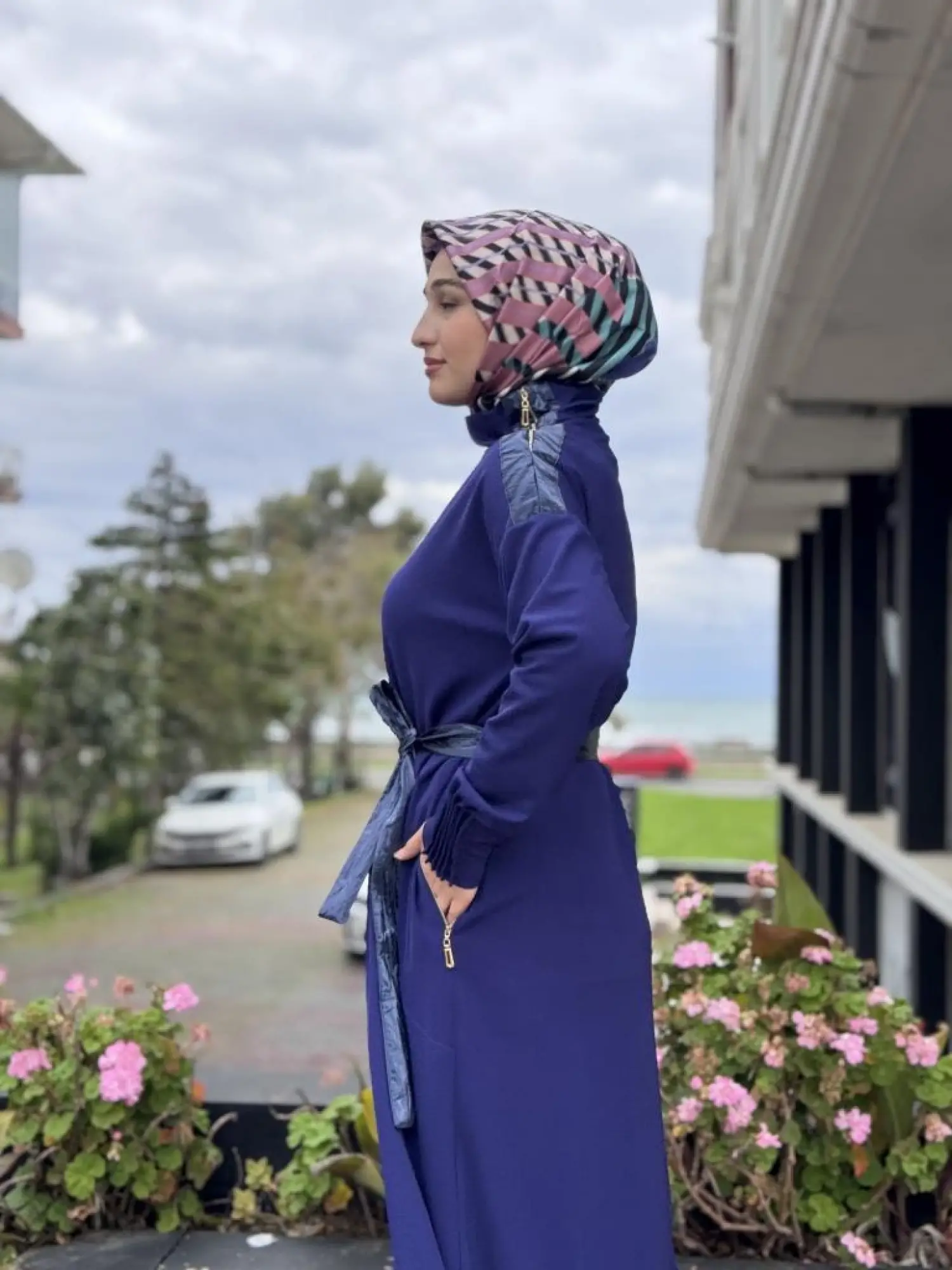 Misswhence Yaka ve Cep Fermuar Detaylı Örme Elbise 38822