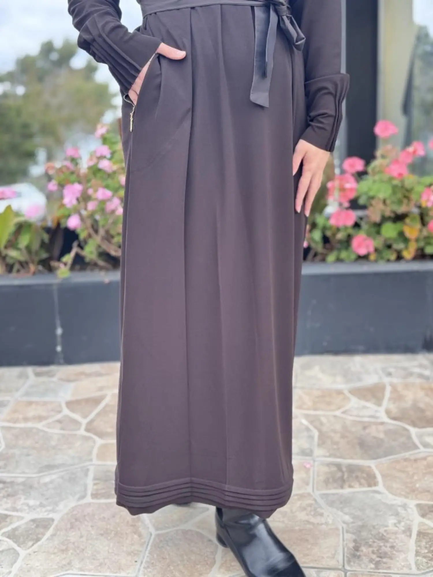 Misswhence Yaka ve Cep Fermuar Detaylı Örme Elbise 38822