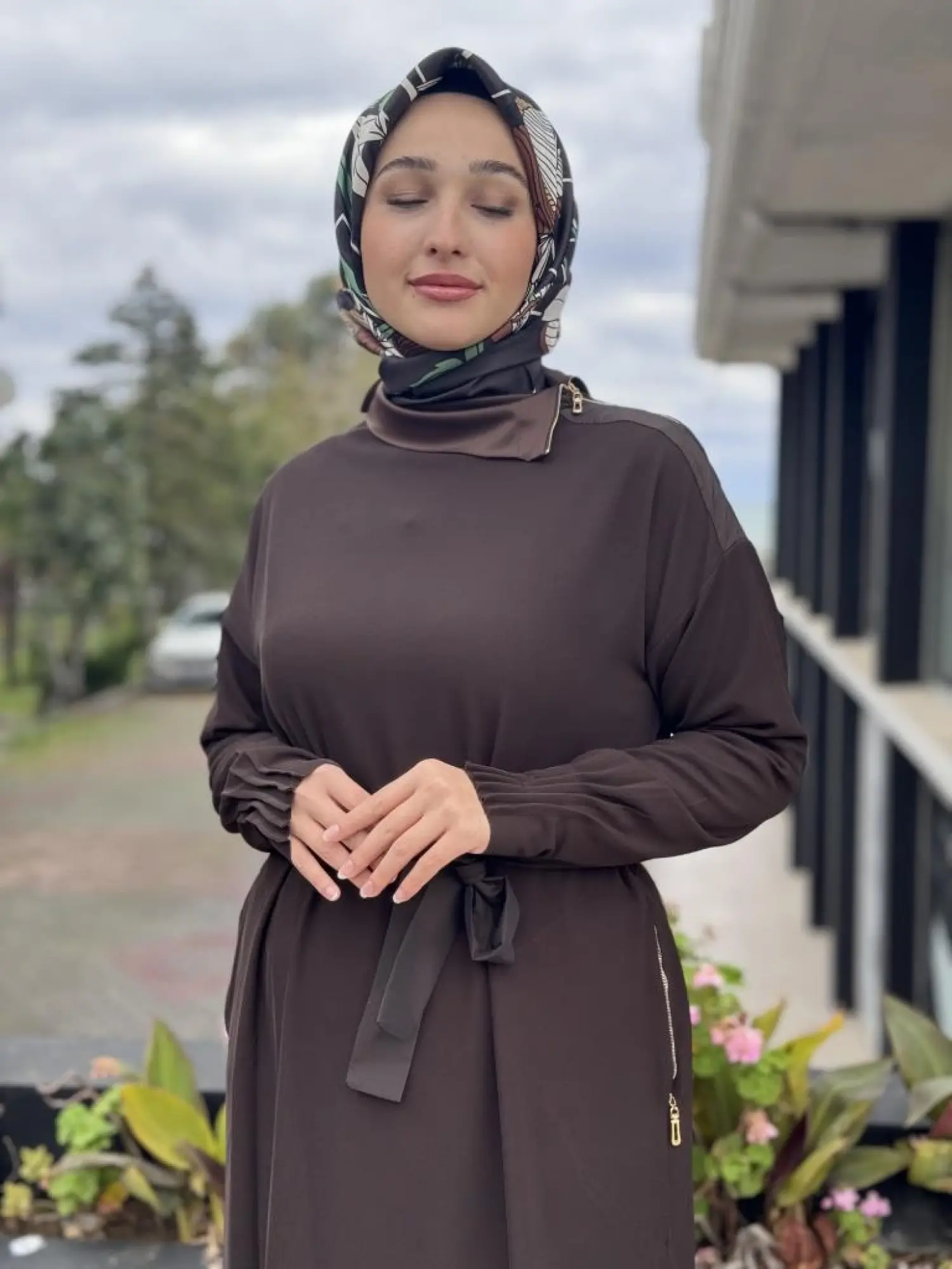 Misswhence Yaka ve Cep Fermuar Detaylı Örme Elbise 38822