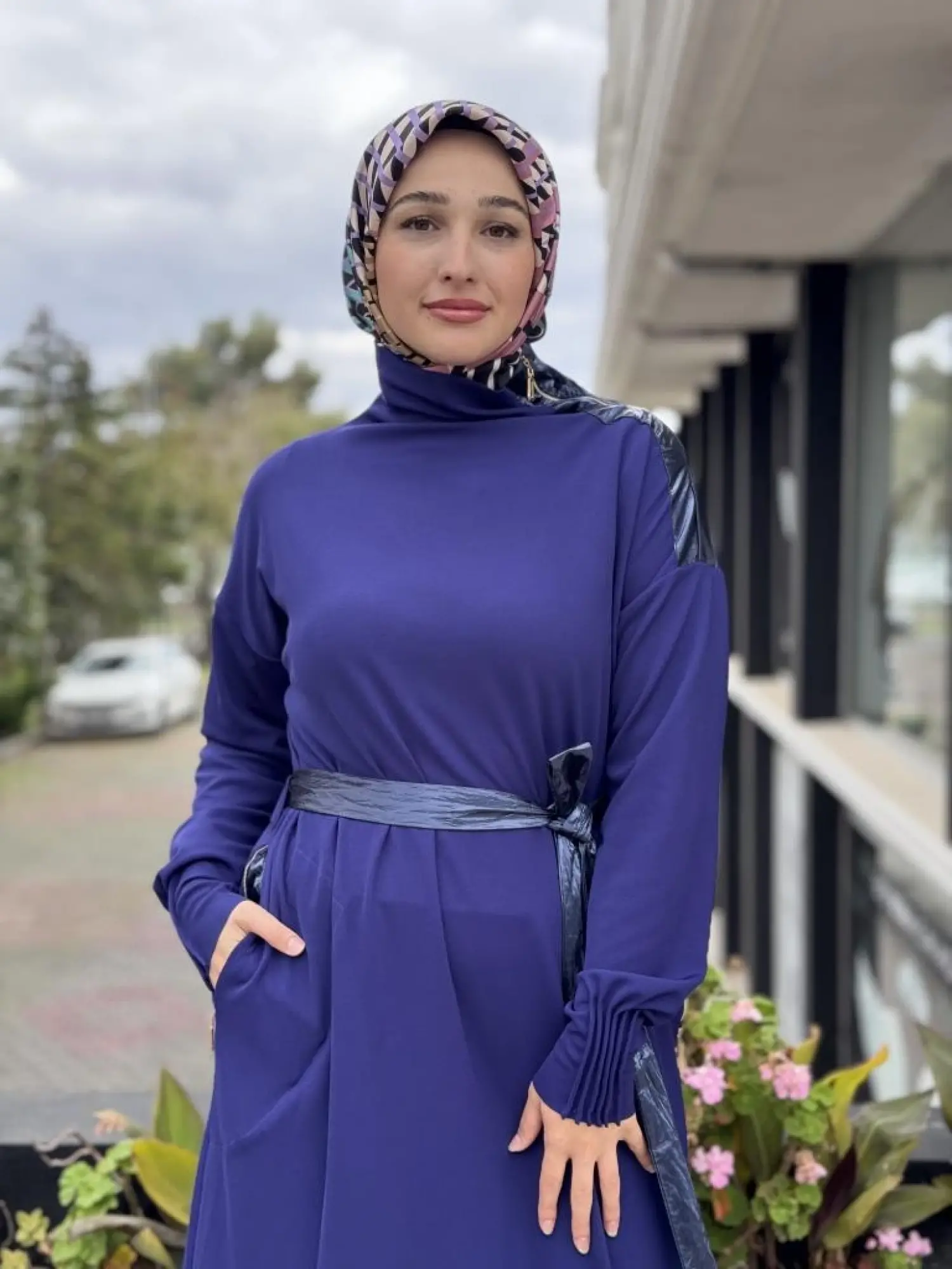 Misswhence Yaka ve Cep Fermuar Detaylı Örme Elbise 38822