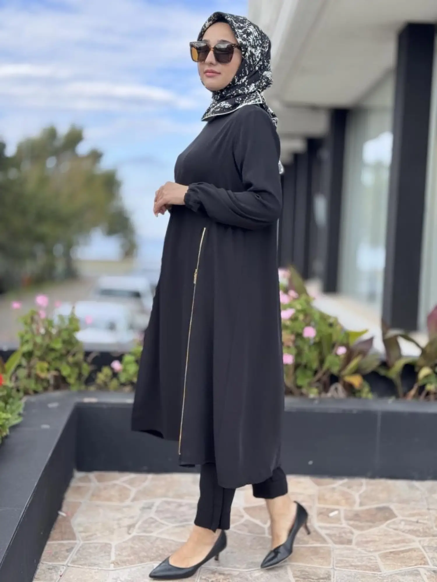 Misswhence Yandan Fermuar Detaylı Maxi Tunik Pantolon Takım 38028