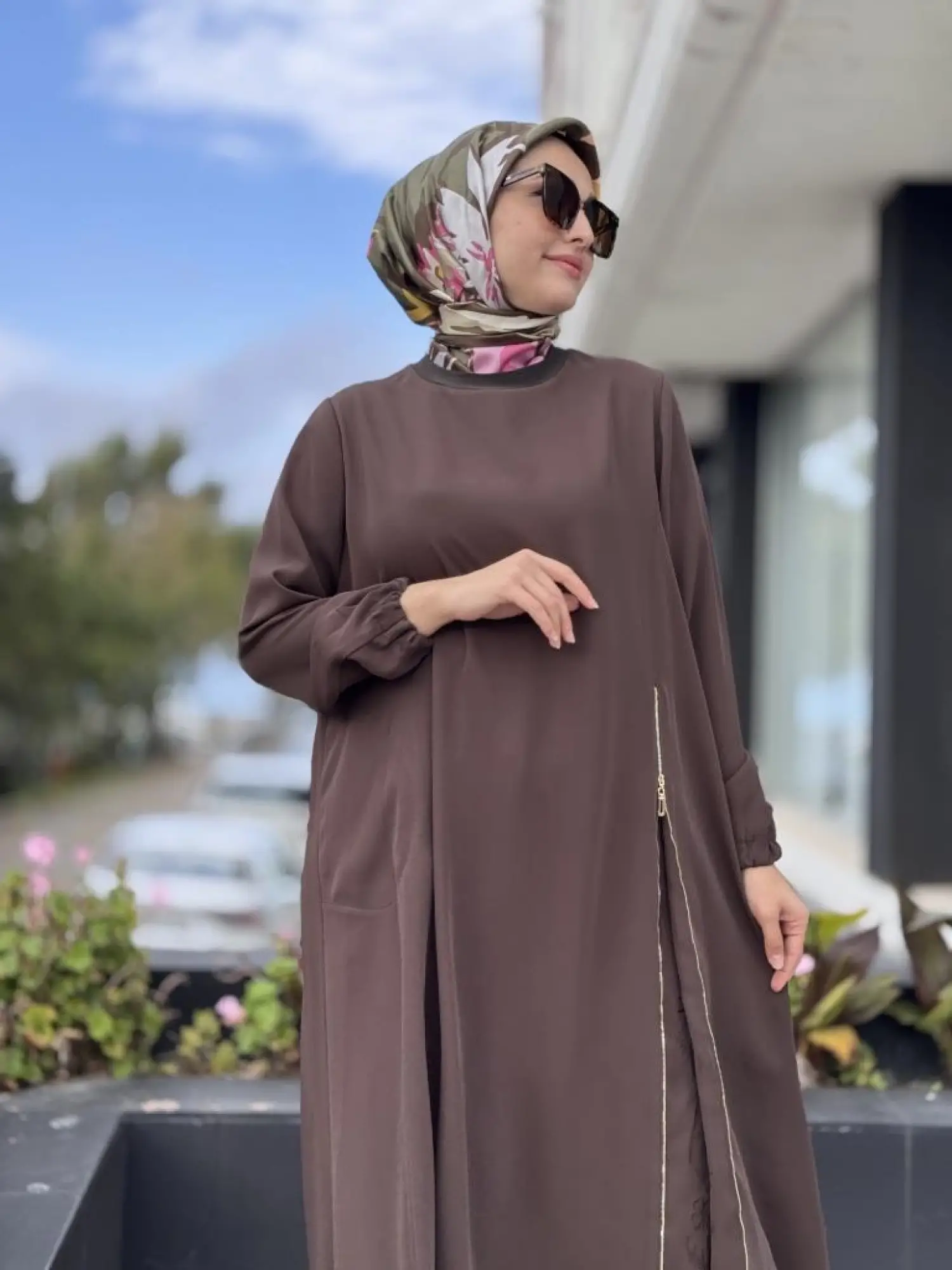 Misswhence Yandan Fermuar Detaylı Maxi Tunik Pantolon Takım 38028