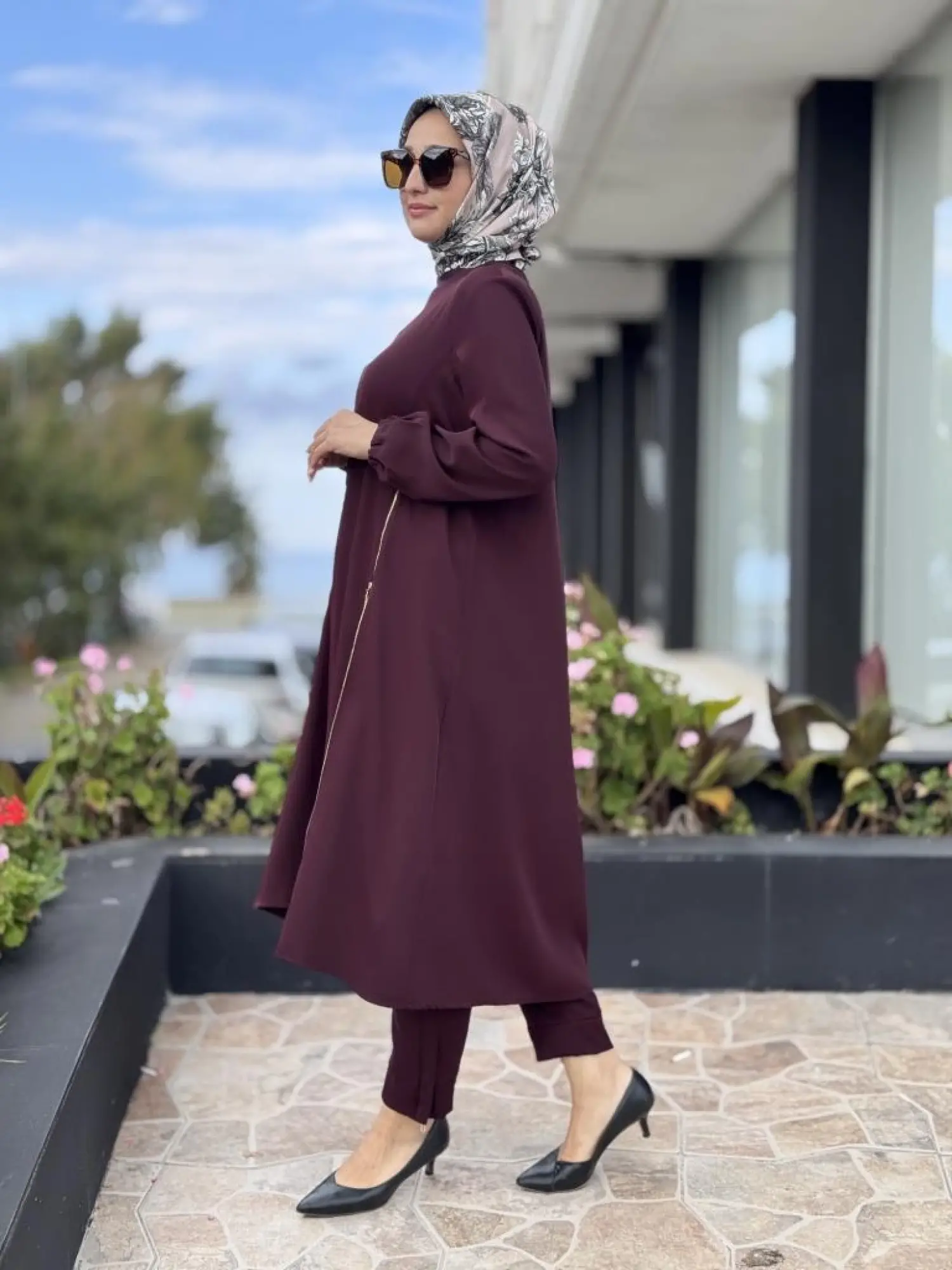 Misswhence Yandan Fermuar Detaylı Maxi Tunik Pantolon Takım 38028
