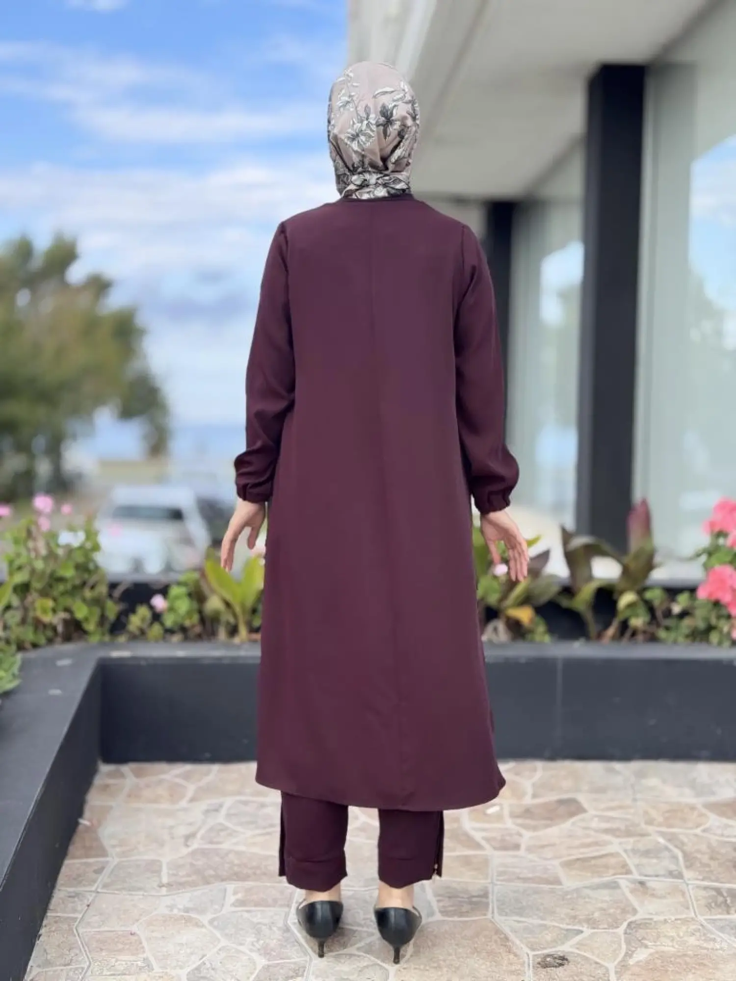 Misswhence Yandan Fermuar Detaylı Maxi Tunik Pantolon Takım 38028