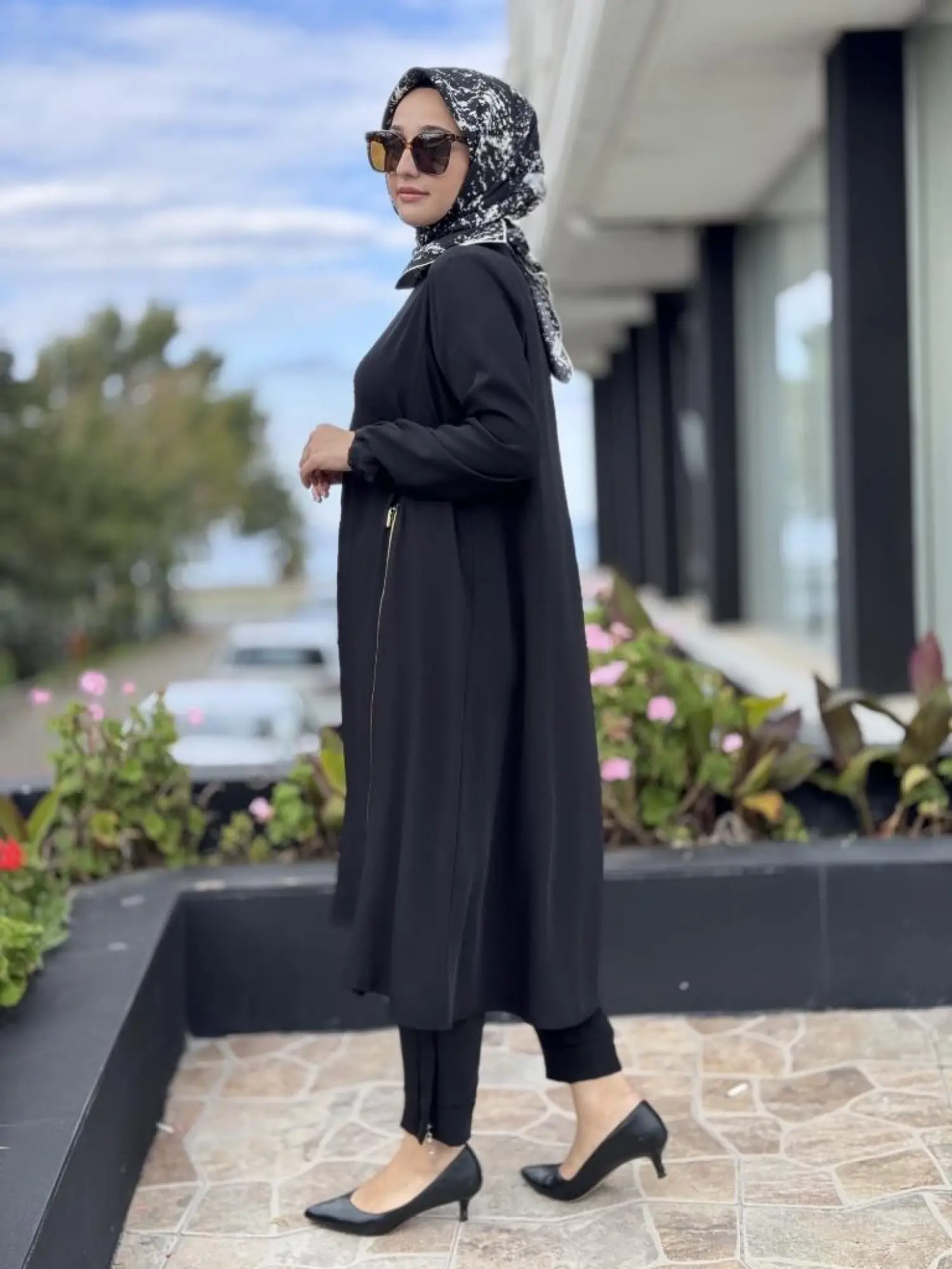 Misswhence Yandan Fermuar Detaylı Maxi Tunik Pantolon Takım 38028