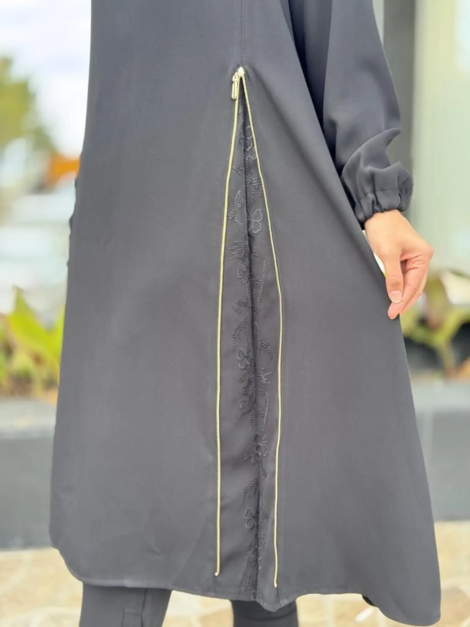 Misswhence Yandan Fermuar Detaylı Maxi Tunik Pantolon Takım 38028