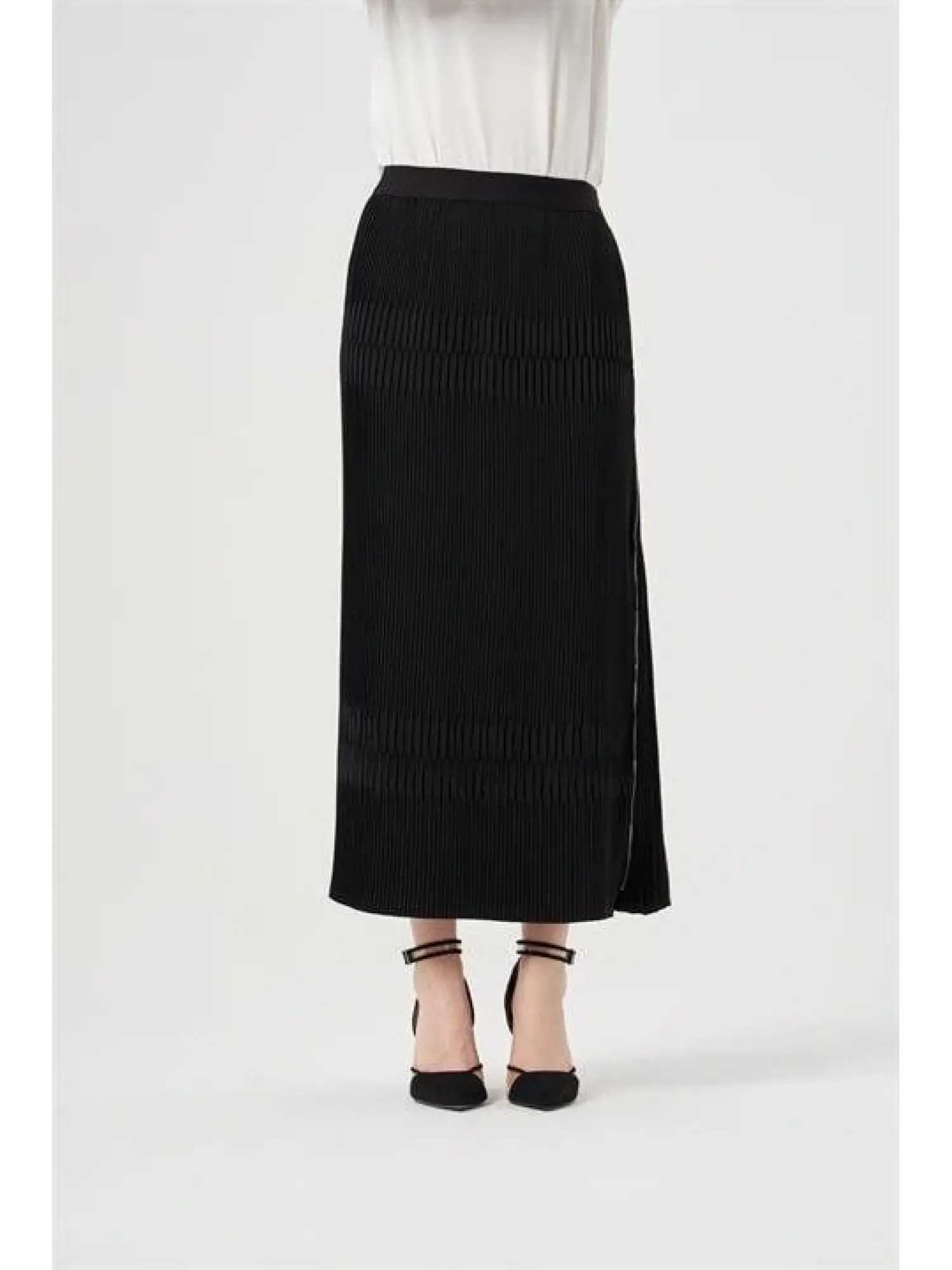 Misswhence Yandan Fermuarlı Pliseli Etek ( KİREMİT-YEŞİL VE ZÜMRÜT İÇİN GEÇERLİ)34903