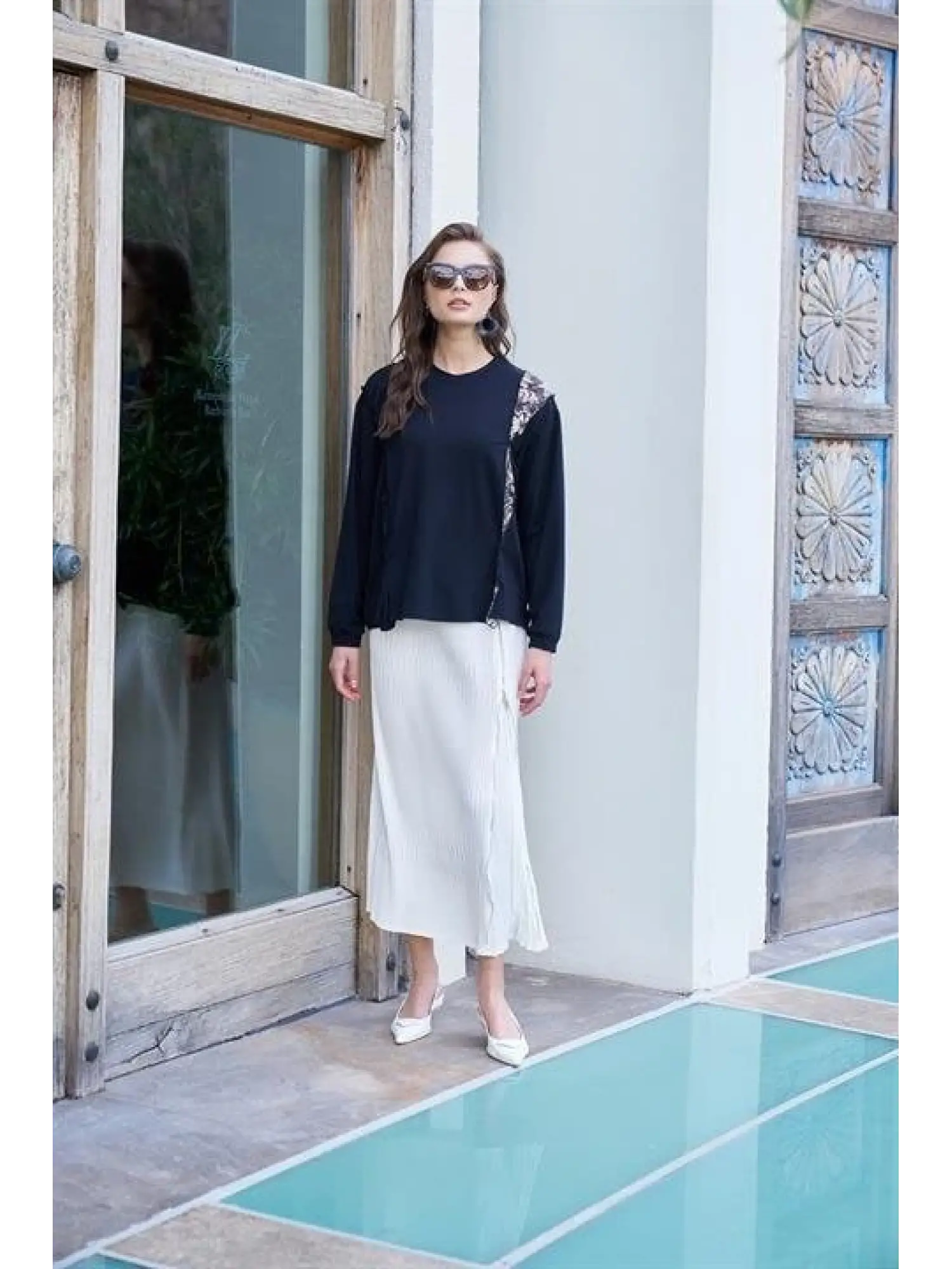 Misswhence Yandan Fermuarlı Pliseli Etek ( KİREMİT-YEŞİL VE ZÜMRÜT İÇİN GEÇERLİ)34903