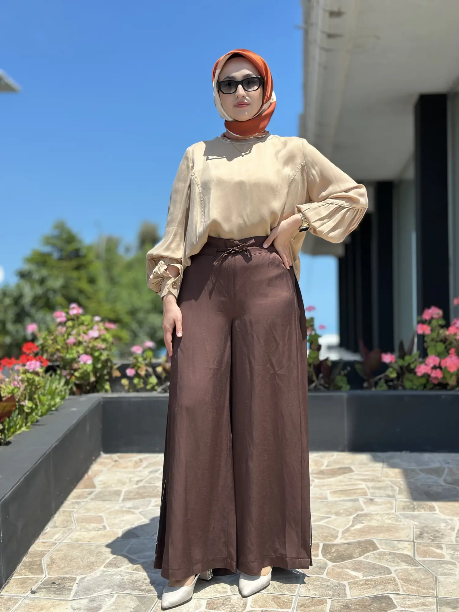 Misswhence Yanlardan Fermuar Kapama Detaylı Chanel Keten Pantolon 39114