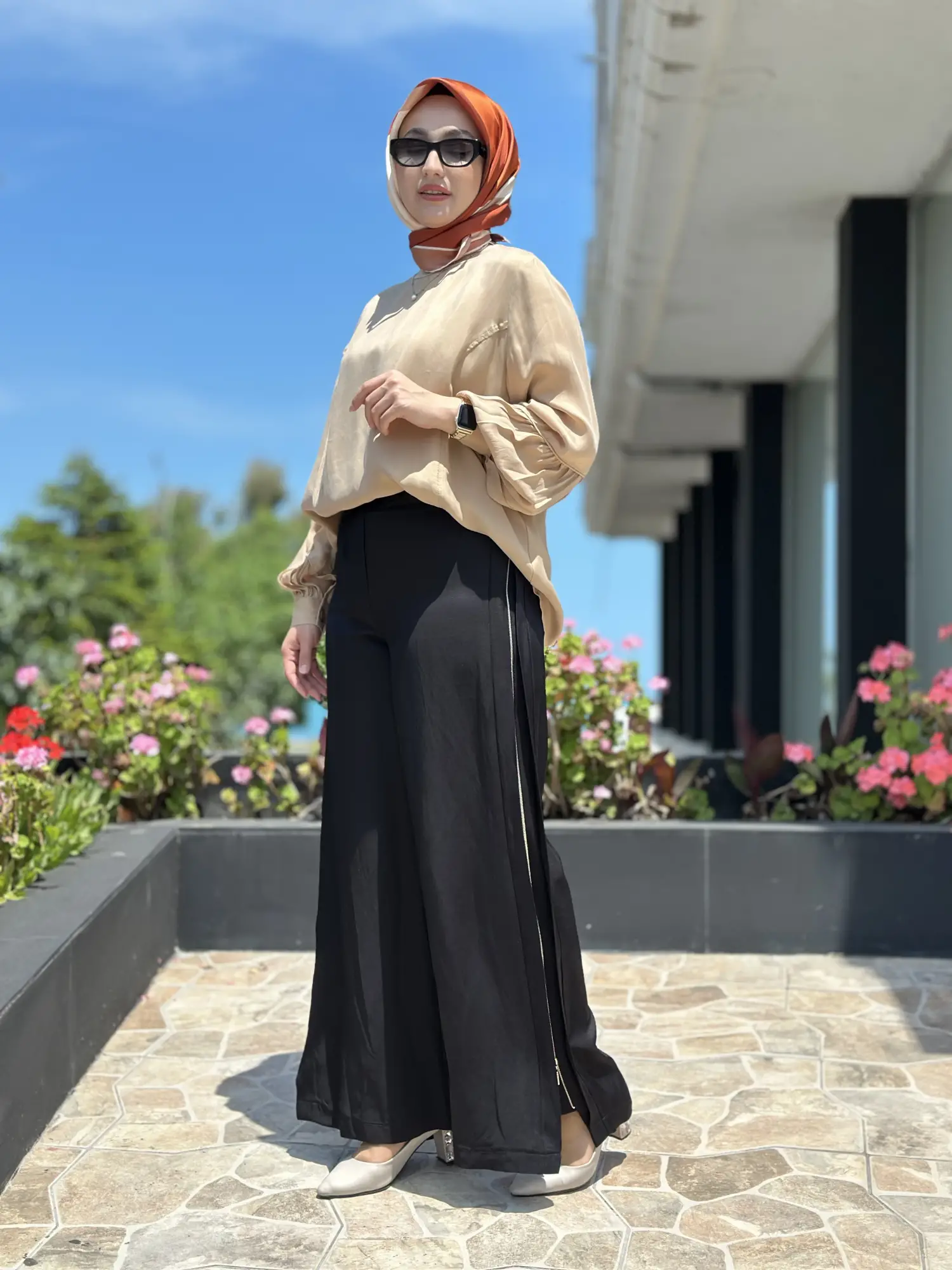 Misswhence Yanlardan Fermuar Kapama Detaylı Chanel Keten Pantolon 39114