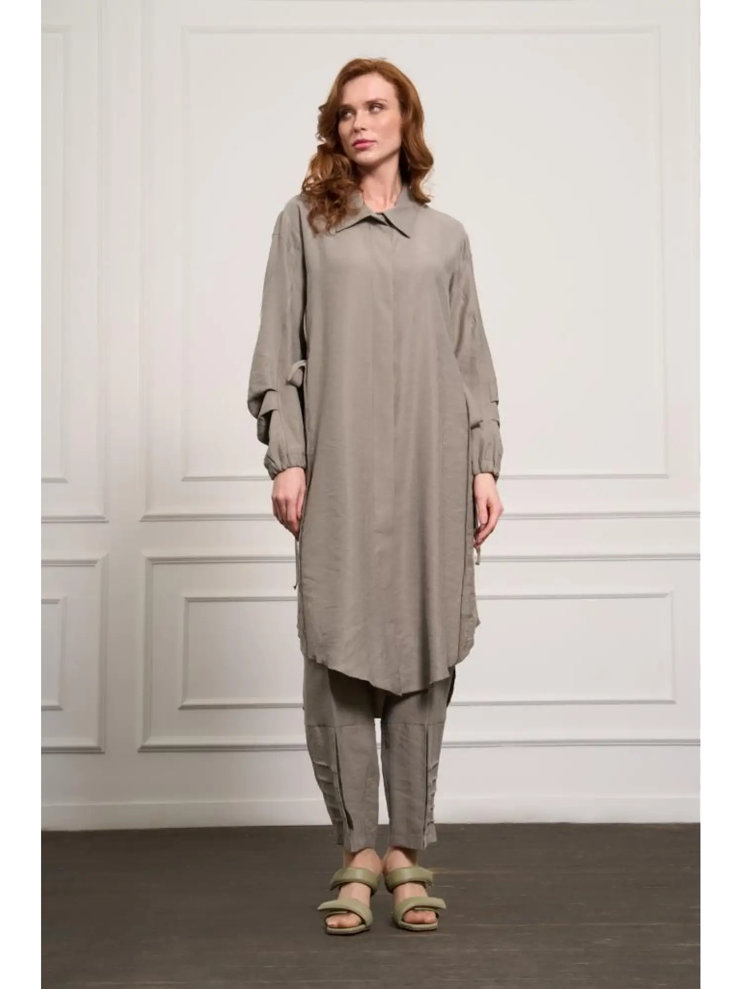 Misswhence Yanları Nakış Detaylı Gömlek Pantolon Takım 37301