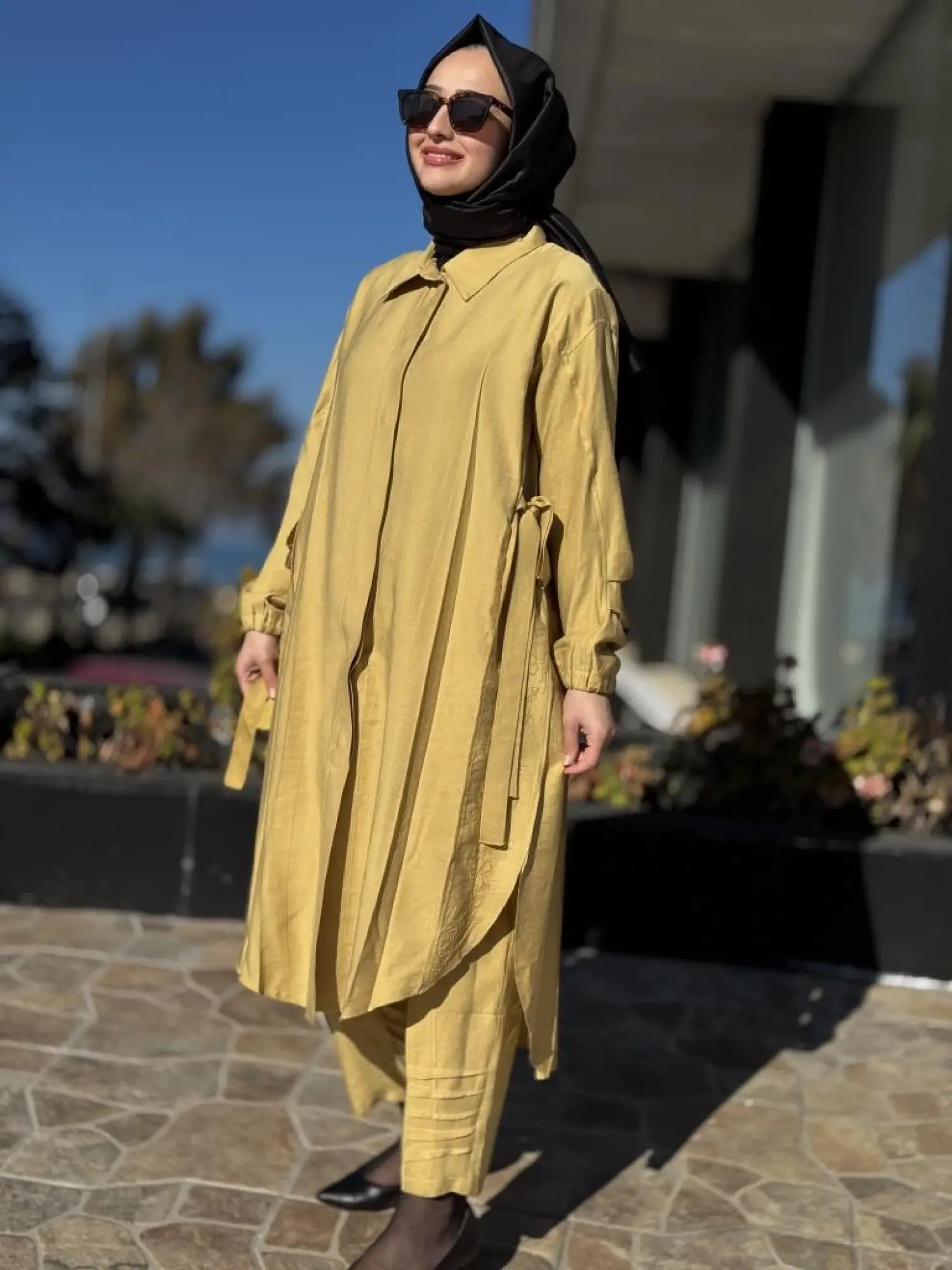 Misswhence Yanları Nakış Detaylı Gömlek Pantolon Takım 37301