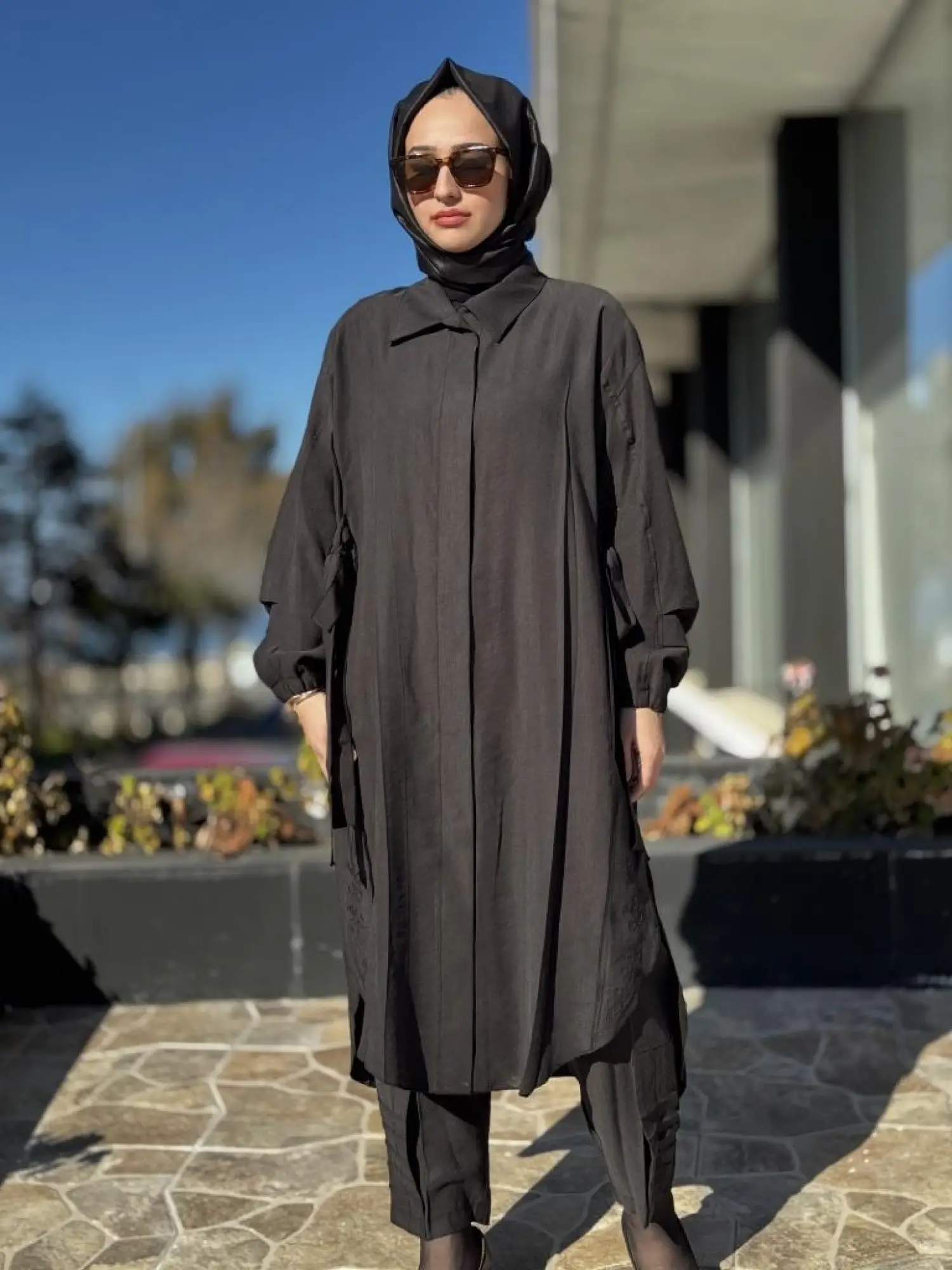 Misswhence Yanları Nakış Detaylı Gömlek Pantolon Takım 37301