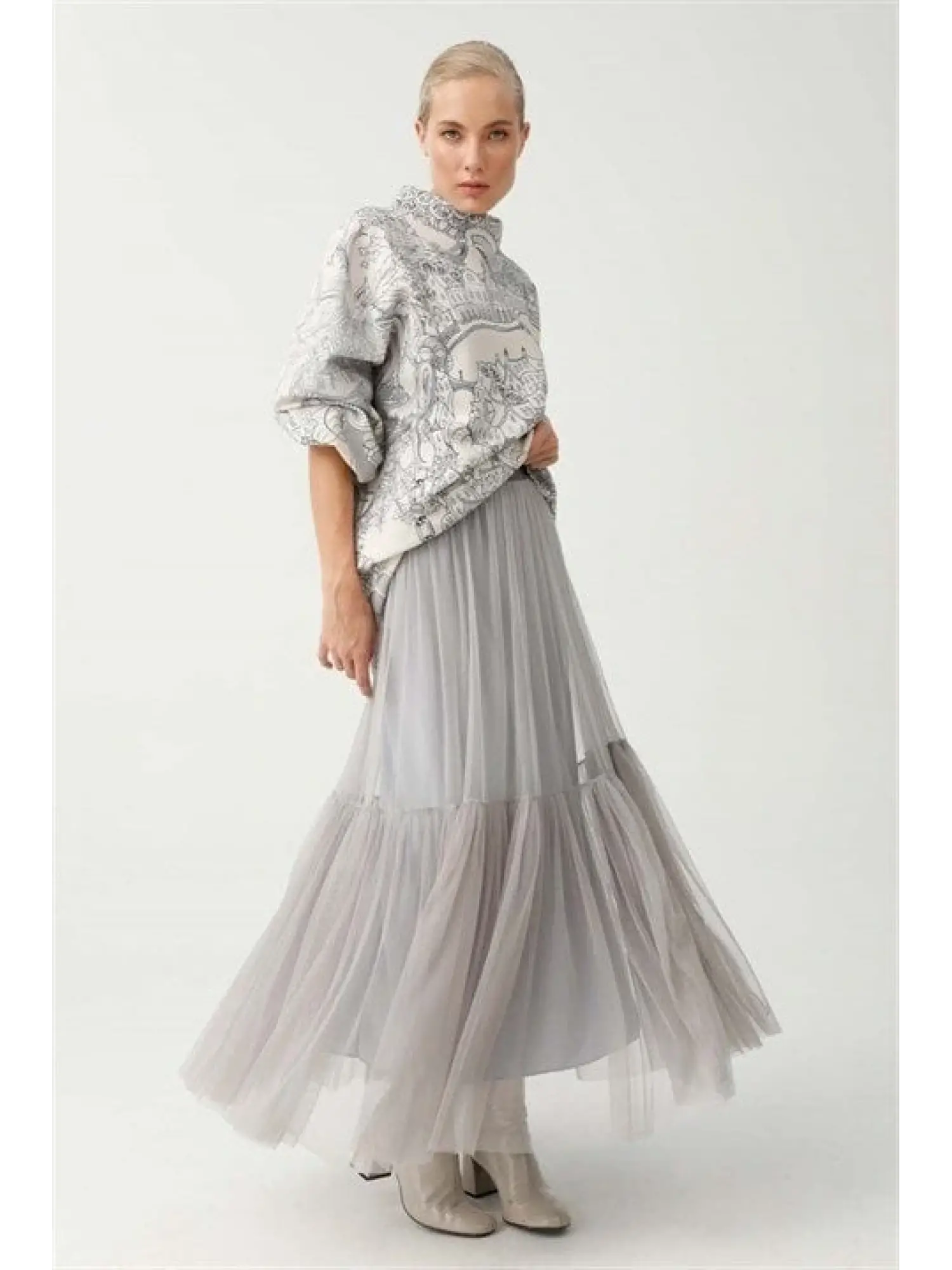 Noi Dizden Büzgü Tül Etek 43412