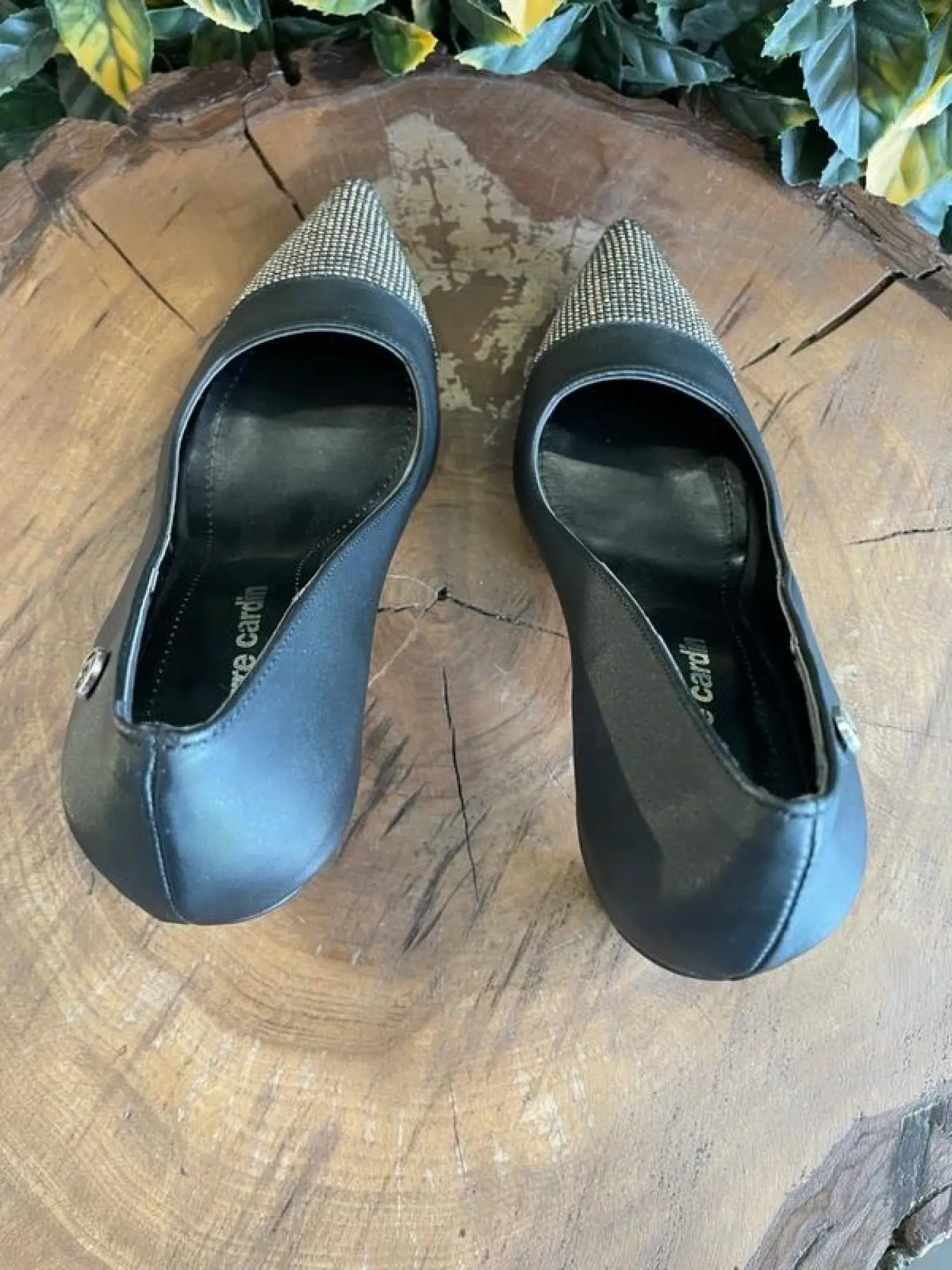 Pierre Cardin Önü ve Topuğu Taşlı Siyah Stiletto 52610