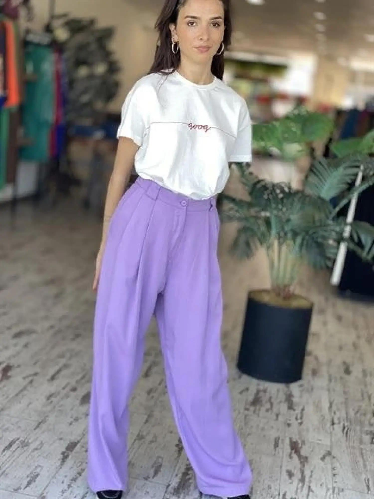 QOOQ Cepli Bol Paça Siyah Bruno Pantolon 23SS338