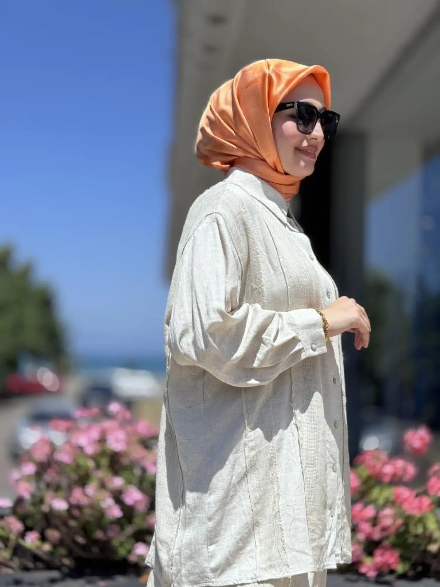 QooQ Store Çakıl Keten Gömlek Etek Takım 25SS219