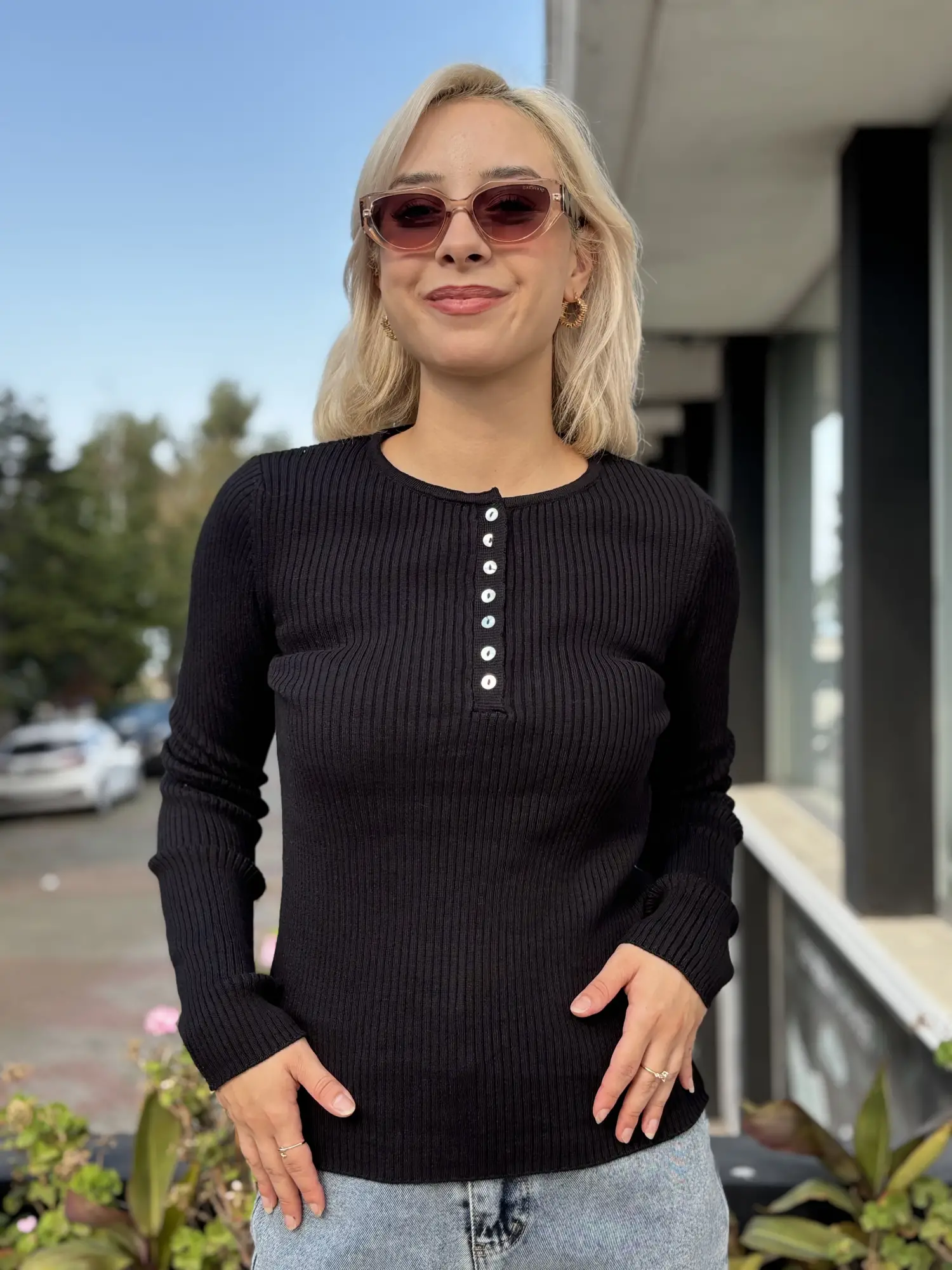 QooQ Store Düğme Detaylı Fitilli Triko Bluz 27FW229