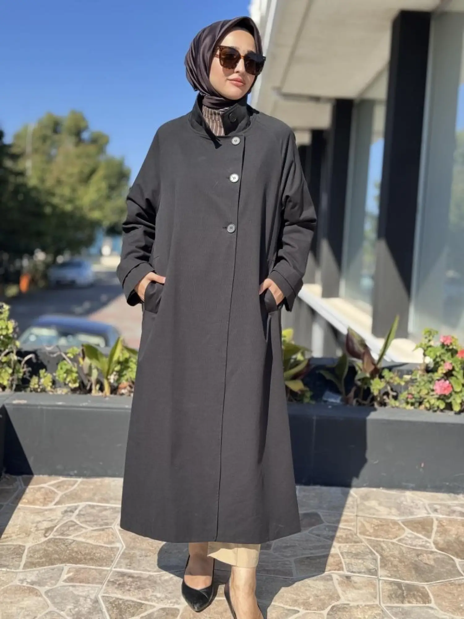 QooQ Store Düğmeli Kumaş Trench 26FW612