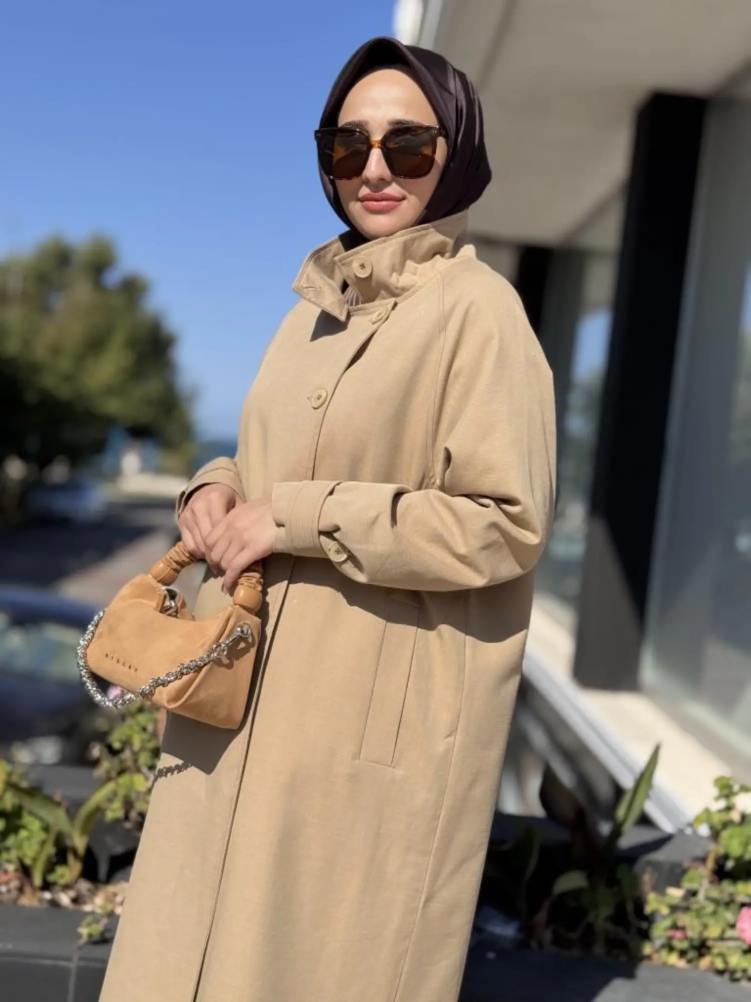 QooQ Store Düğmeli Kumaş Trench 26FW612