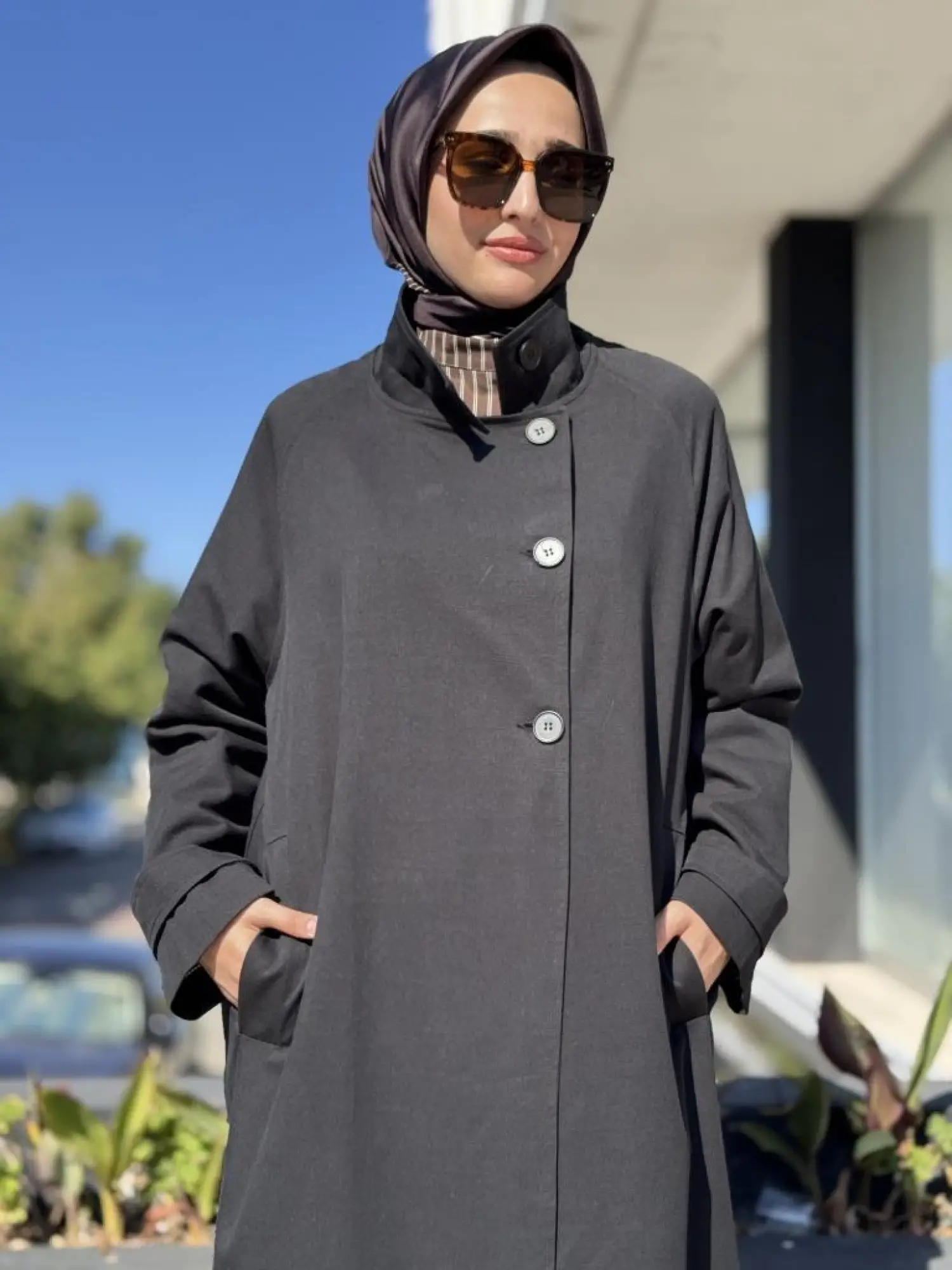 QooQ Store Düğmeli Kumaş Trench 26FW612