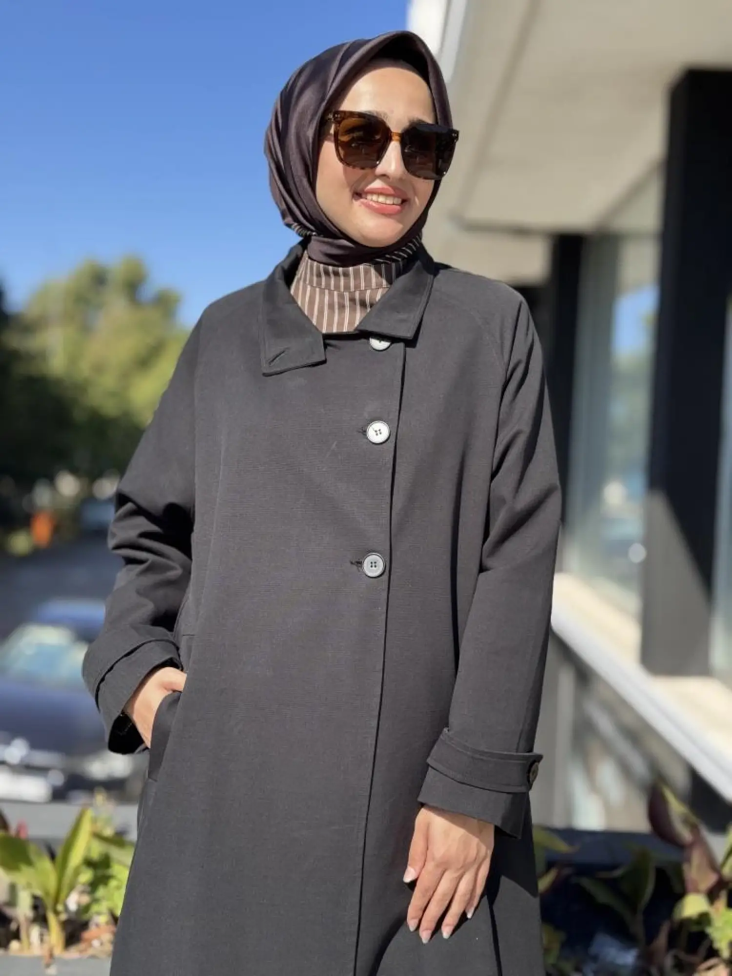 QooQ Store Düğmeli Kumaş Trench 26FW612