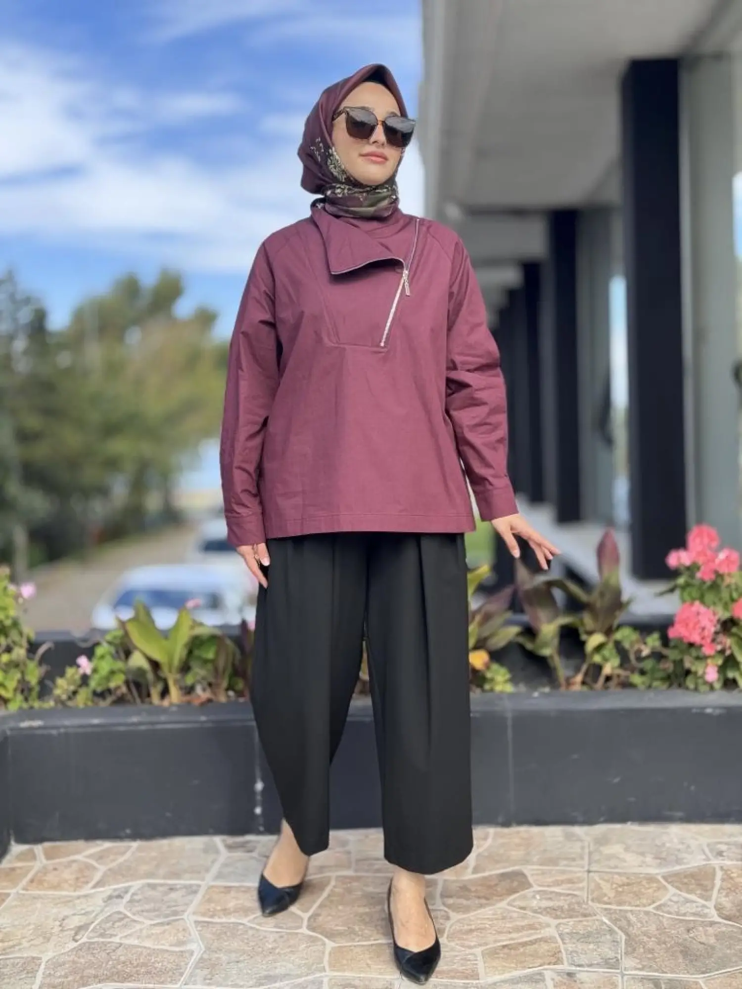 QooQ Store Fermuarlı Poplin Bluz 26FW208