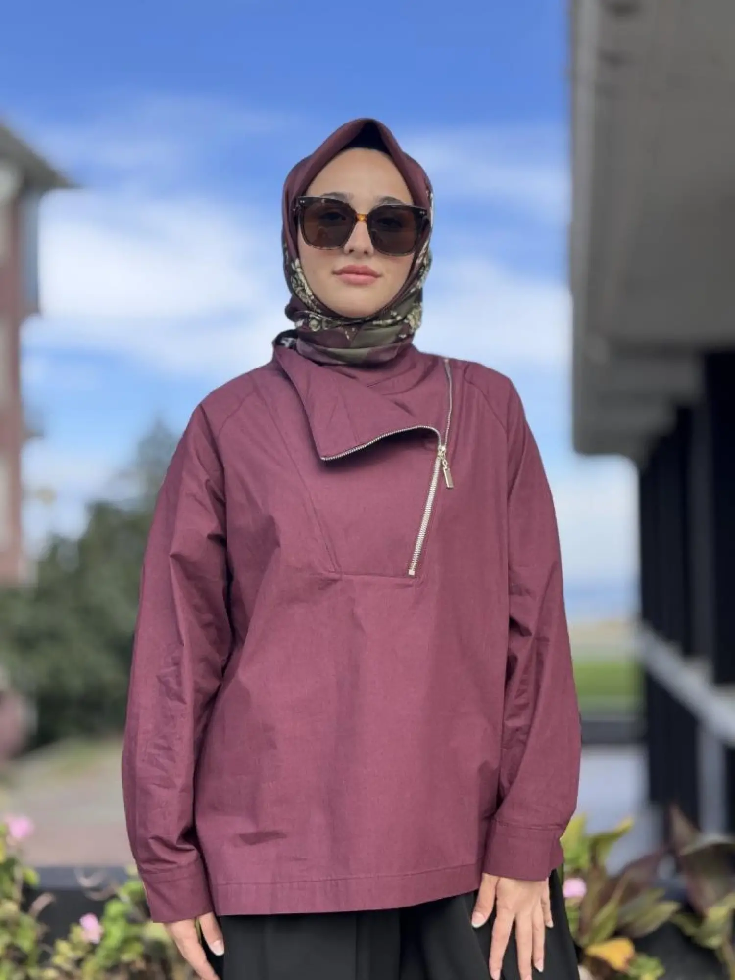 QooQ Store Fermuarlı Poplin Bluz 26FW208