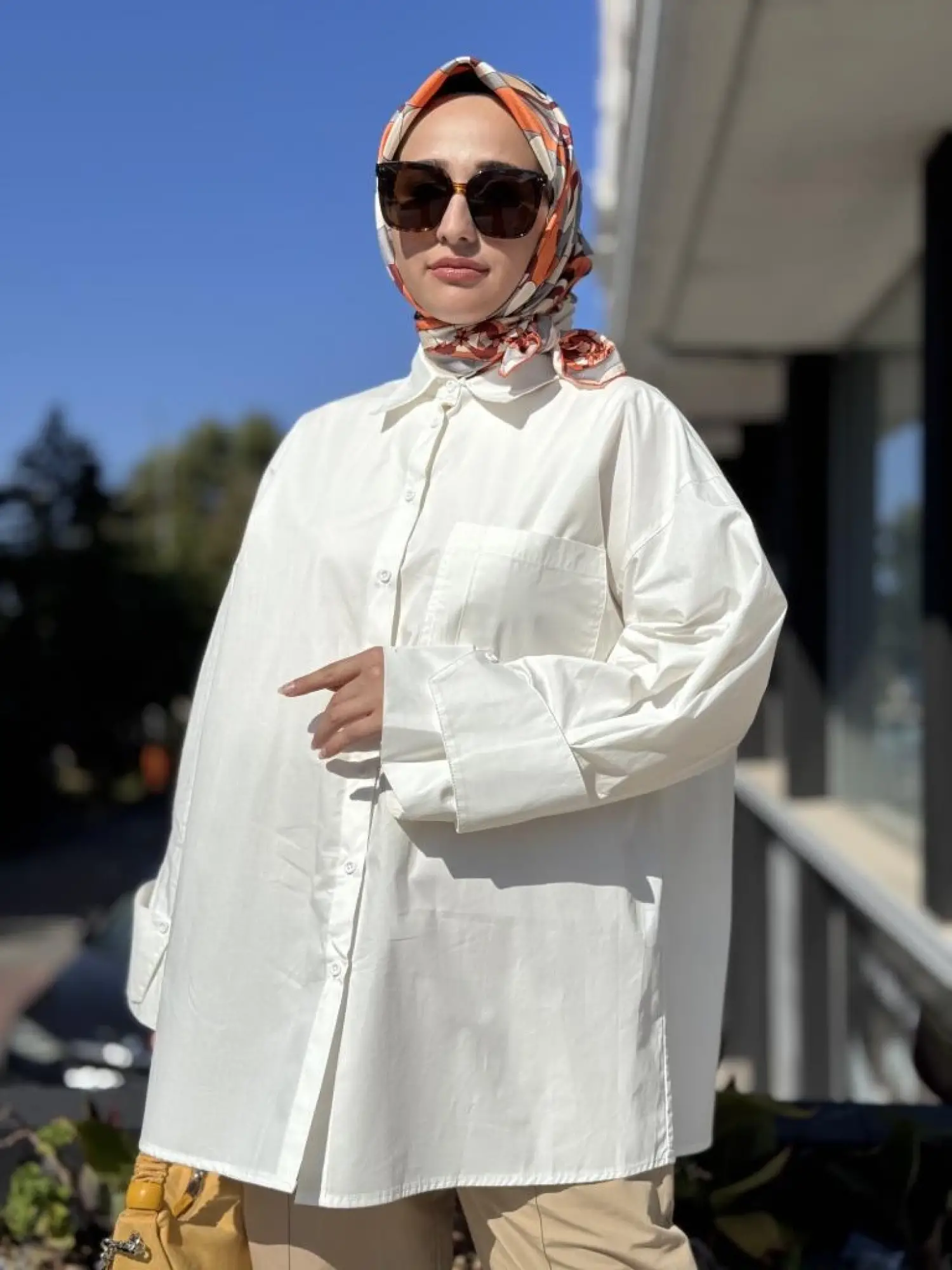 QooQ Store Kol Detaylı Poplin Gömlek 26FW200