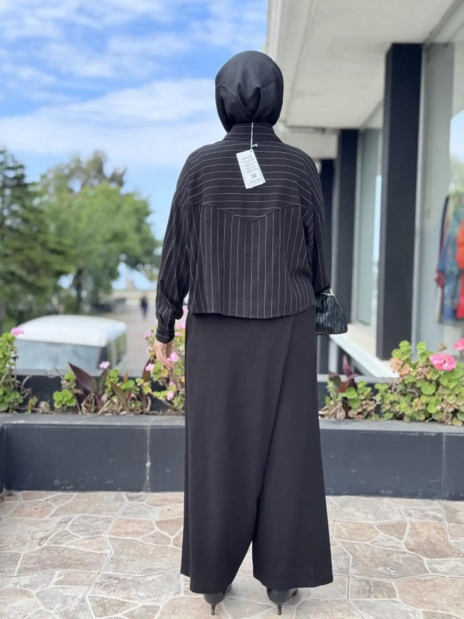 QooQ Store Line Çizgili Kısa Gömlek 25SS205