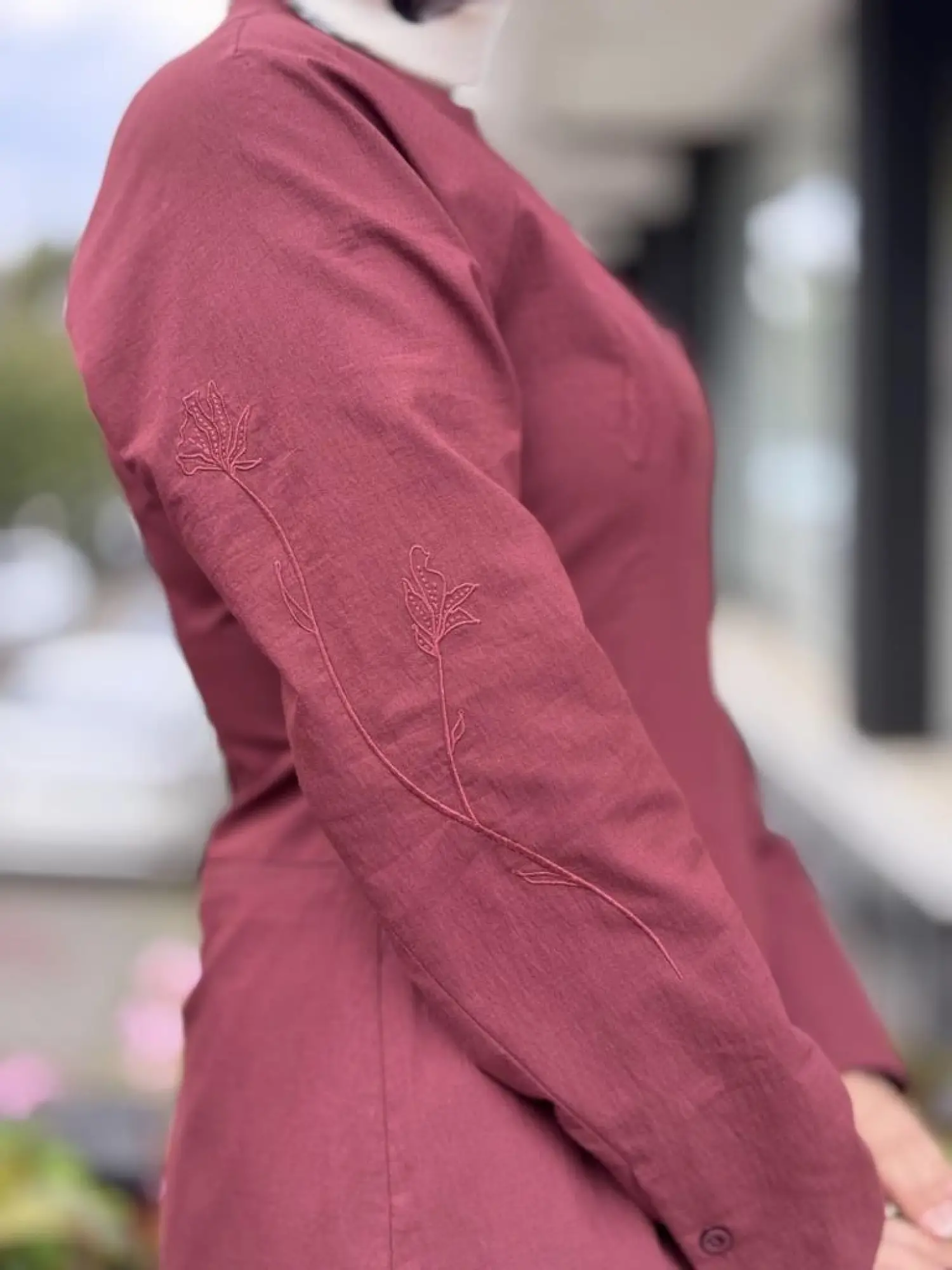 QooQ Store Nakış Detaylı Çift Yönlü Bluz Etek Takım 26FW210