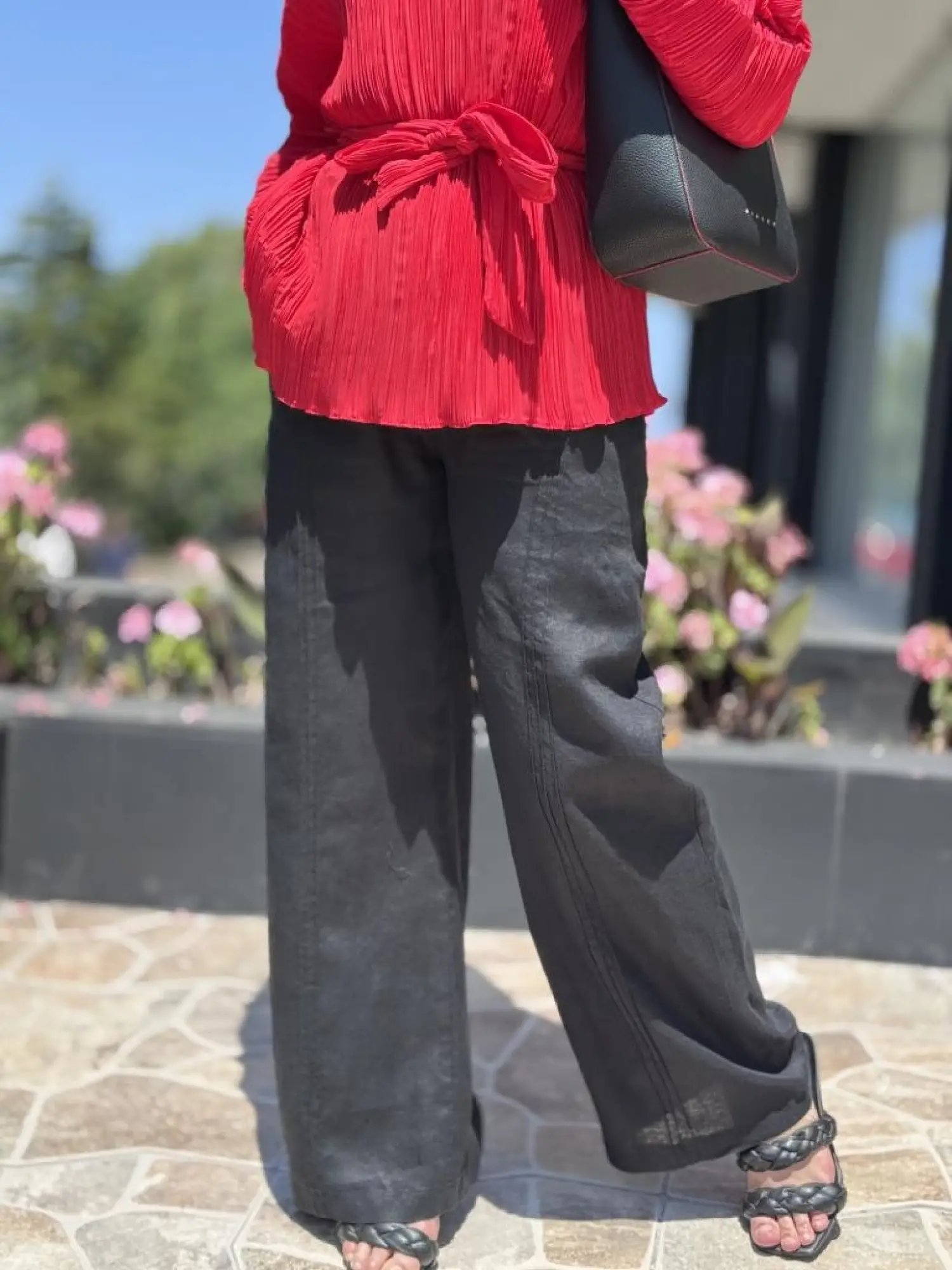 QooQ Store Önü Nervürlü Keten Ice Pantolon 25SS328