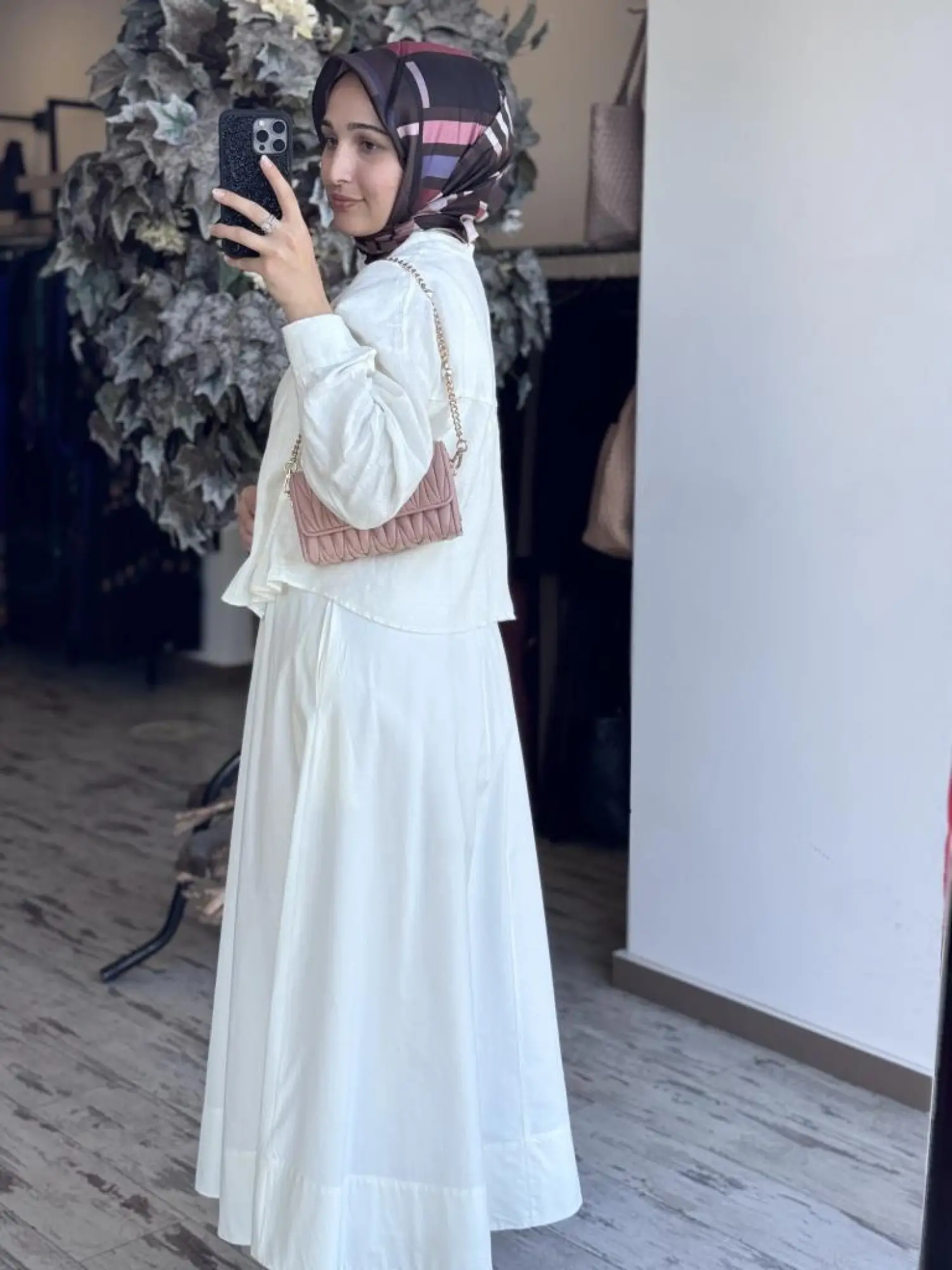 QooQ Store Sar Poplin Cepli Kloş Etek 25SS537