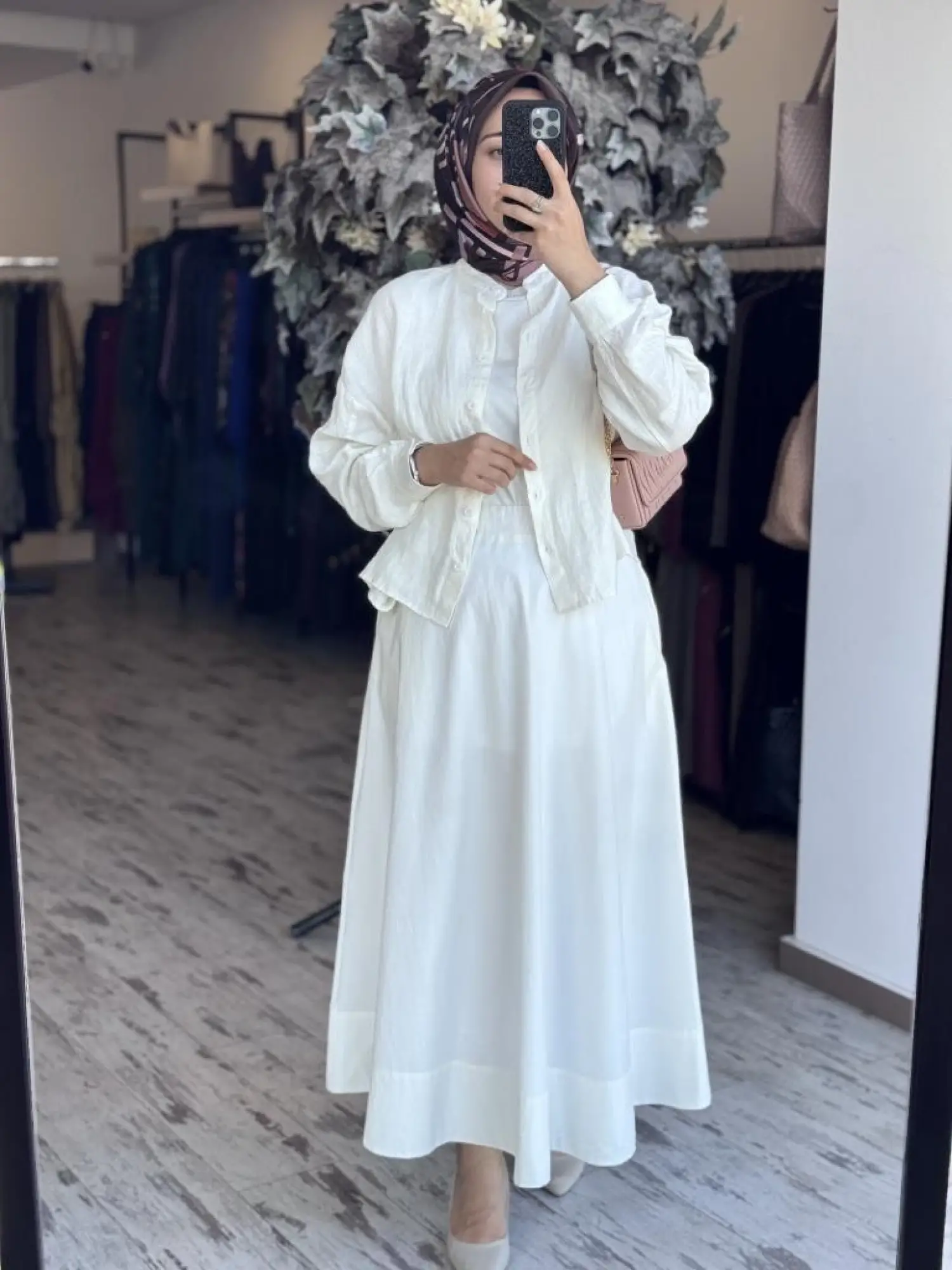 QooQ Store Sar Poplin Cepli Kloş Etek 25SS537