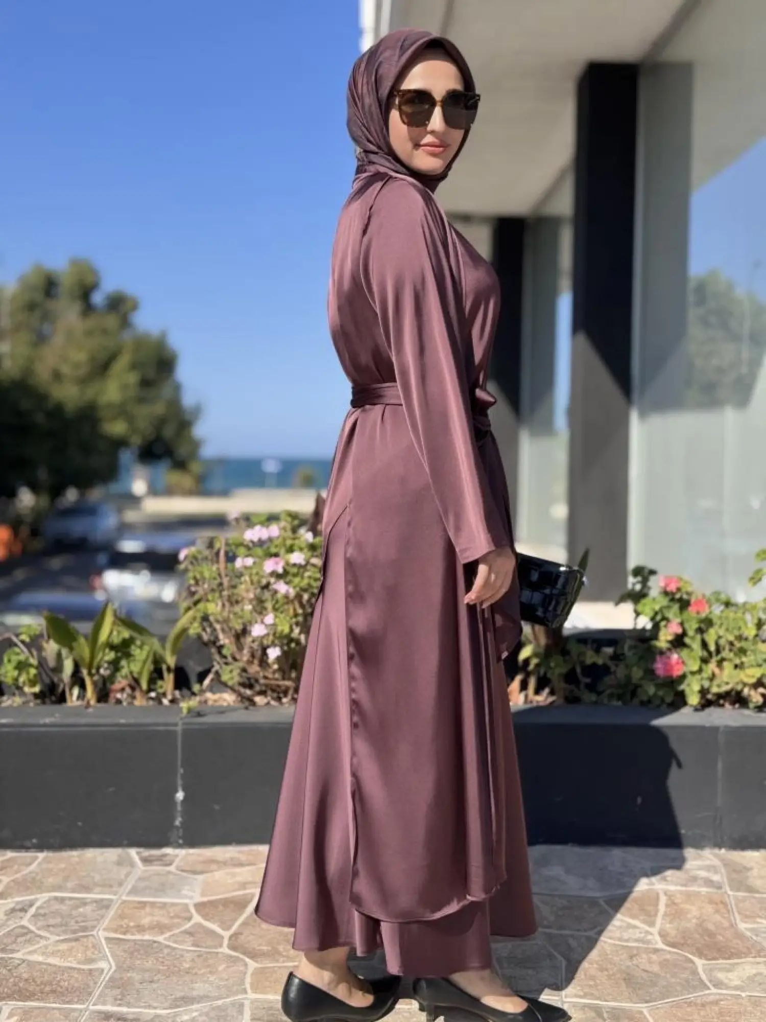 QooQ Store Saten Bluz Etek Takım 26FW201