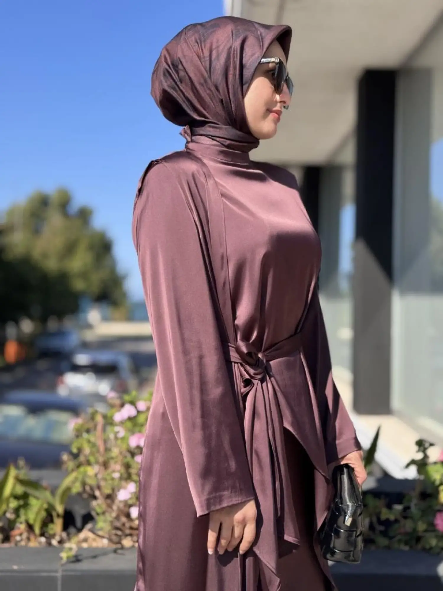 QooQ Store Saten Bluz Etek Takım 26FW201