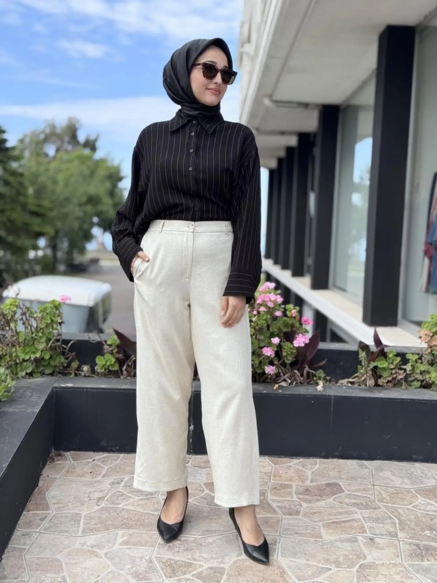 QooQ Store Seed Cepli Keten Pantolon 25SS318