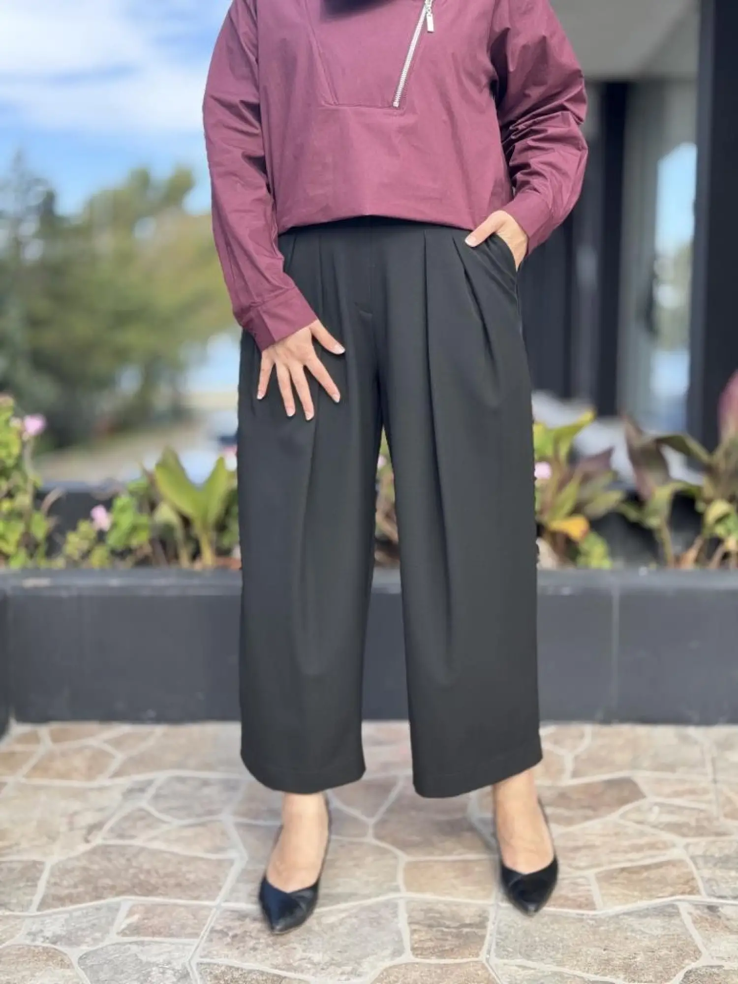 QooQ Store Siyah Pileli Pantolon 26FW314