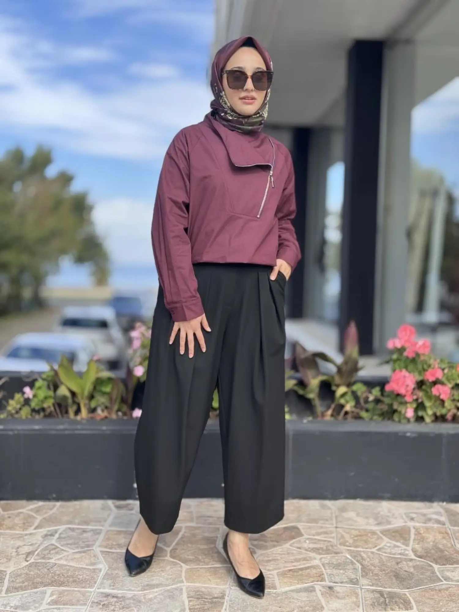 QooQ Store Siyah Pileli Pantolon 26FW314