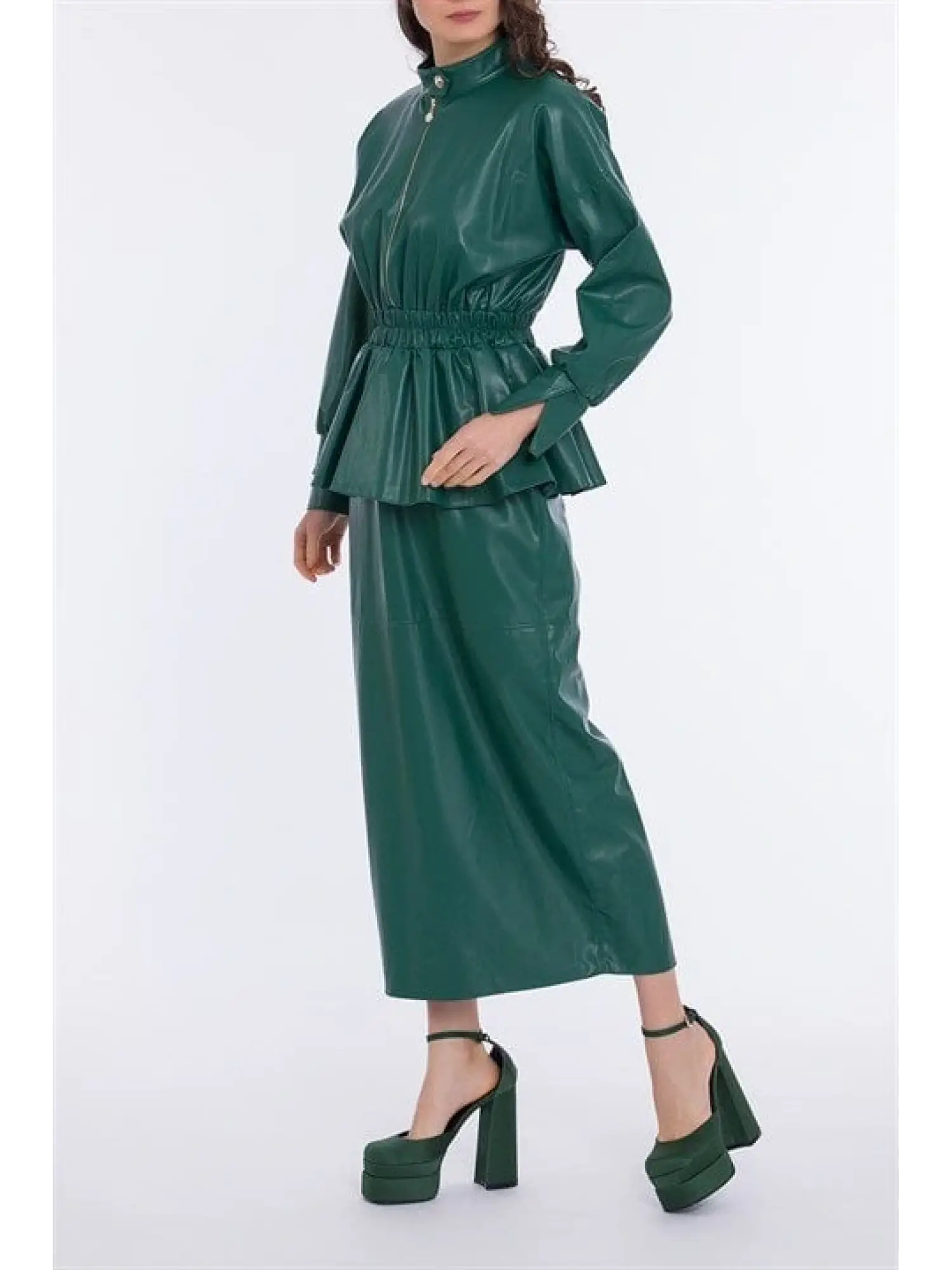 Qui Deri Elbise Fırfır Detaylı (11265)