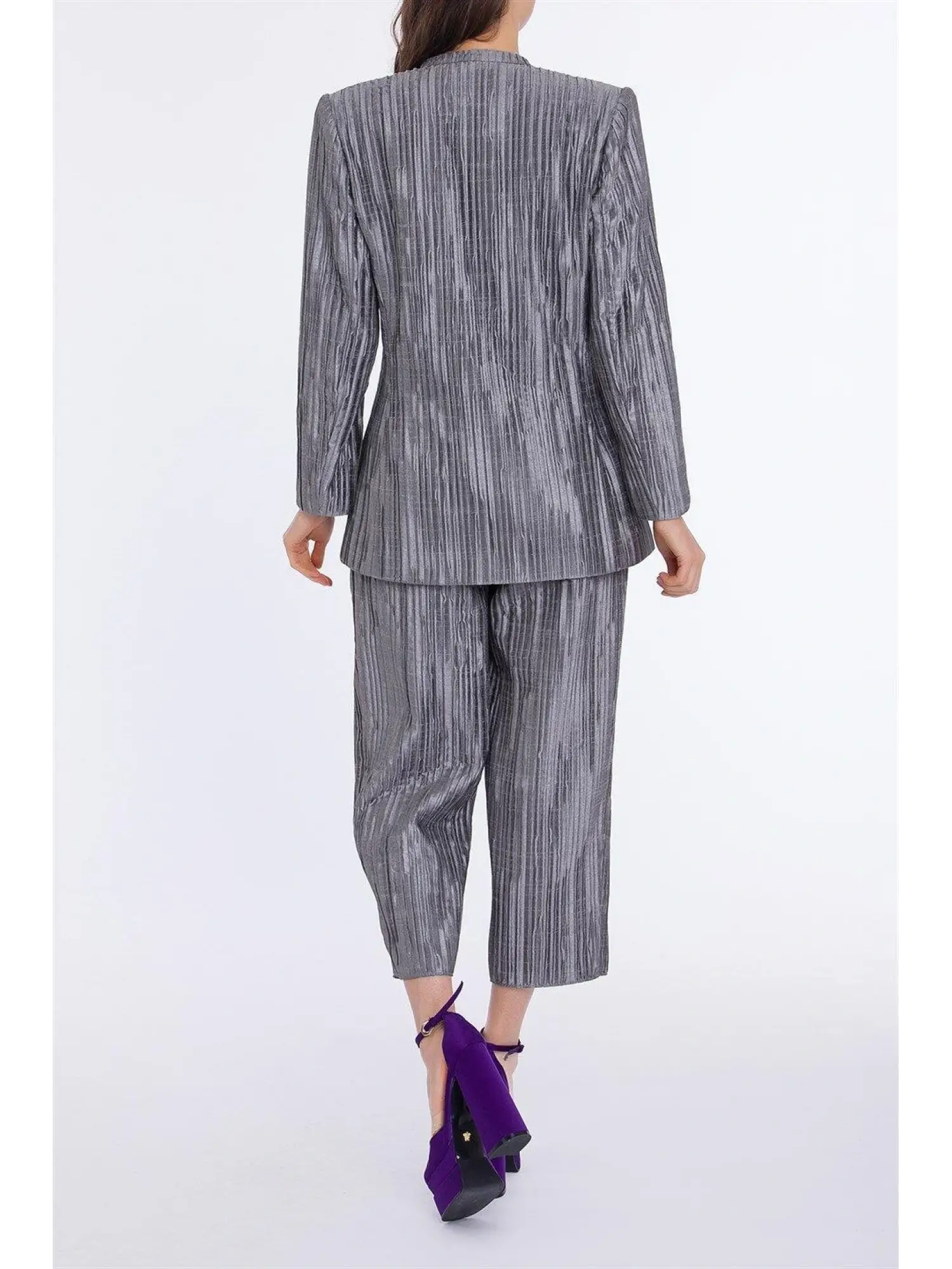 Qui Kraşlı Gümüş Ceket (61066)