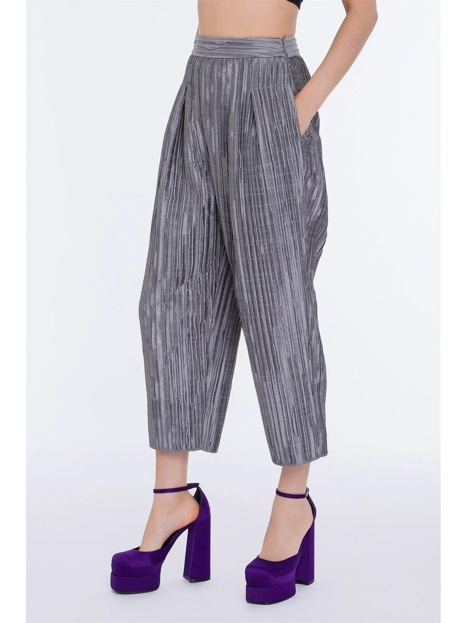 Qui Kraşlı Gümüş Pantolon (31198)