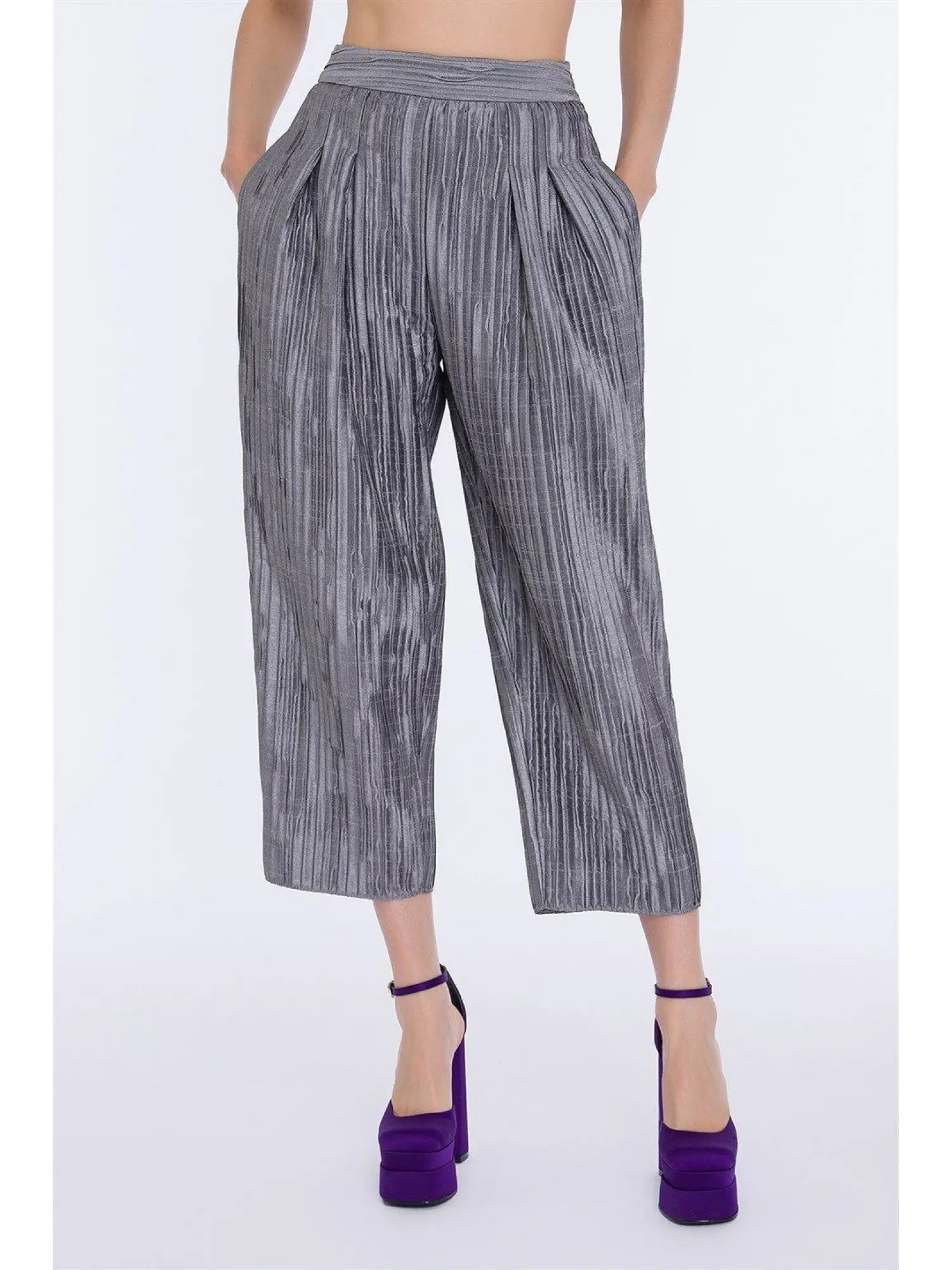 Qui Kraşlı Gümüş Pantolon (31198)