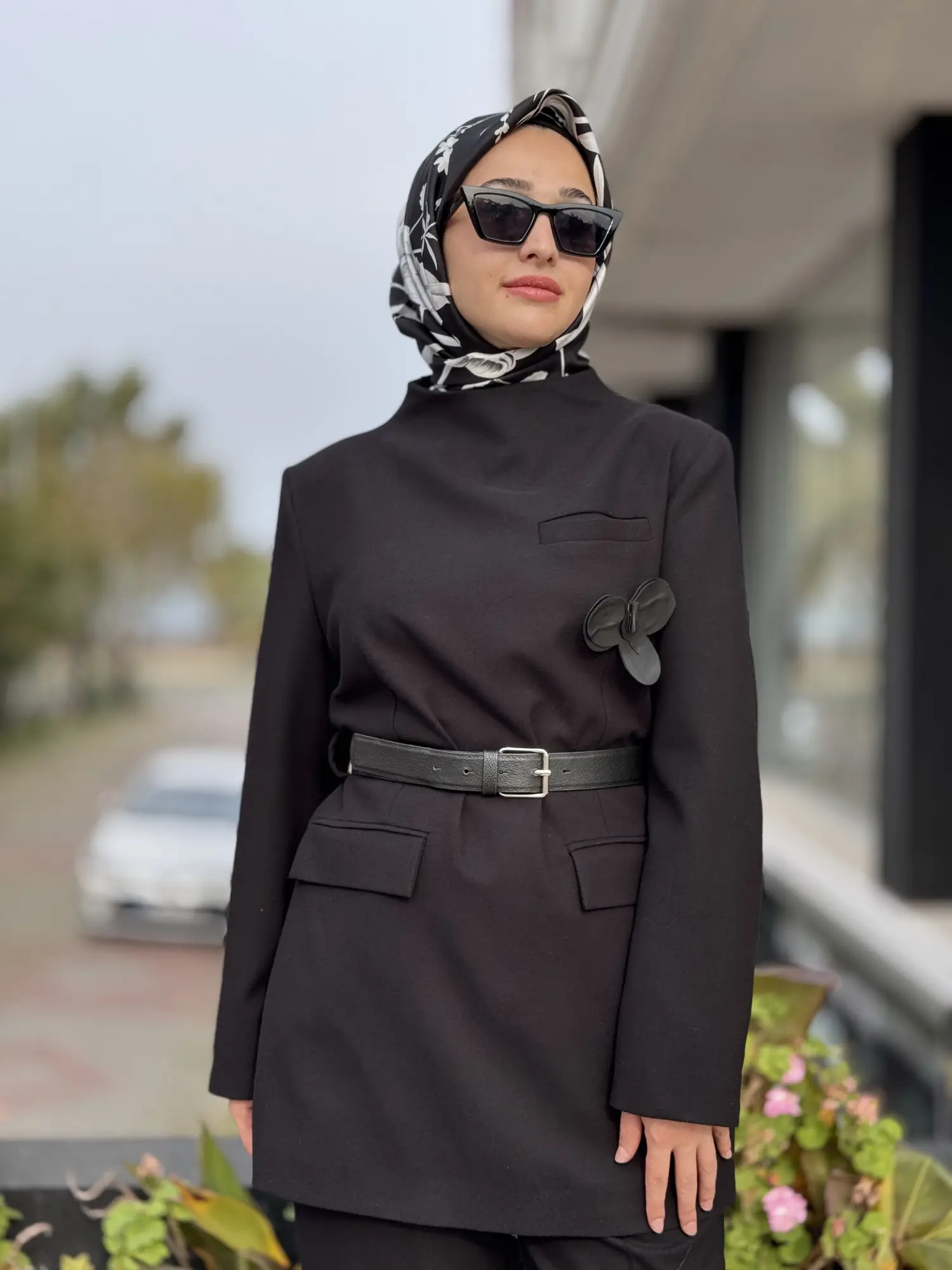 Qupra Arkadan Düğmeli Kemerli Tunik Pantolon Takım WAC92018