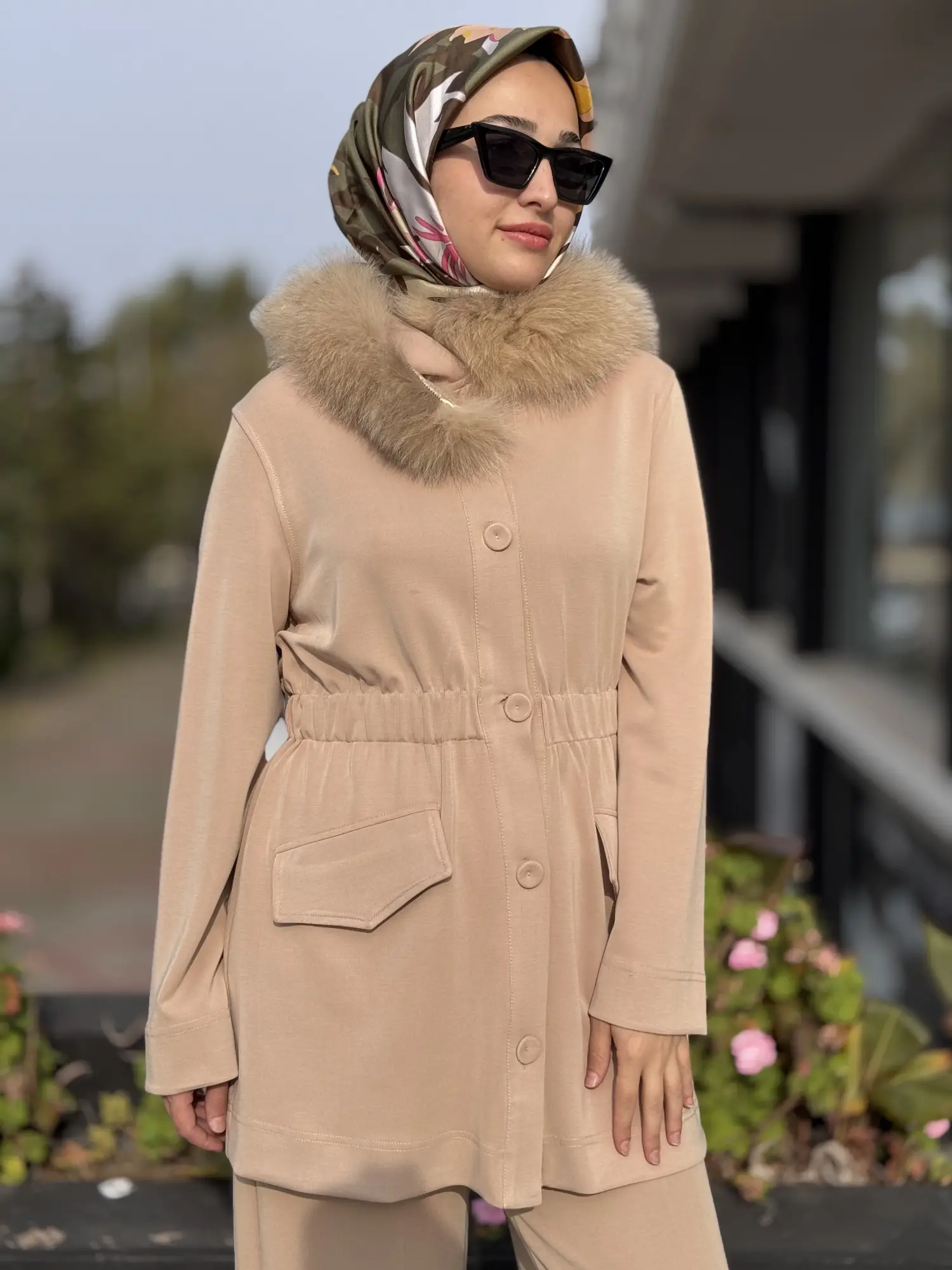 Qupra Belden Büzdürmeli Seyyar Kürklü Kap Pantolon Takım WAC92123