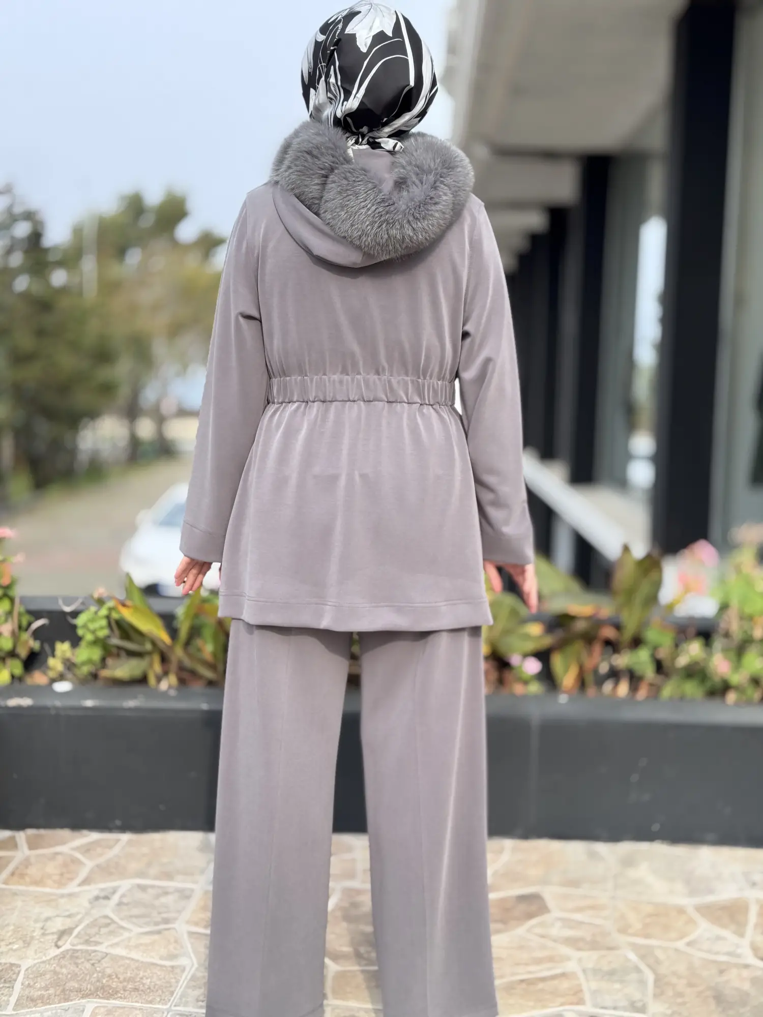 Qupra Belden Büzdürmeli Seyyar Kürklü Kap Pantolon Takım WAC92123