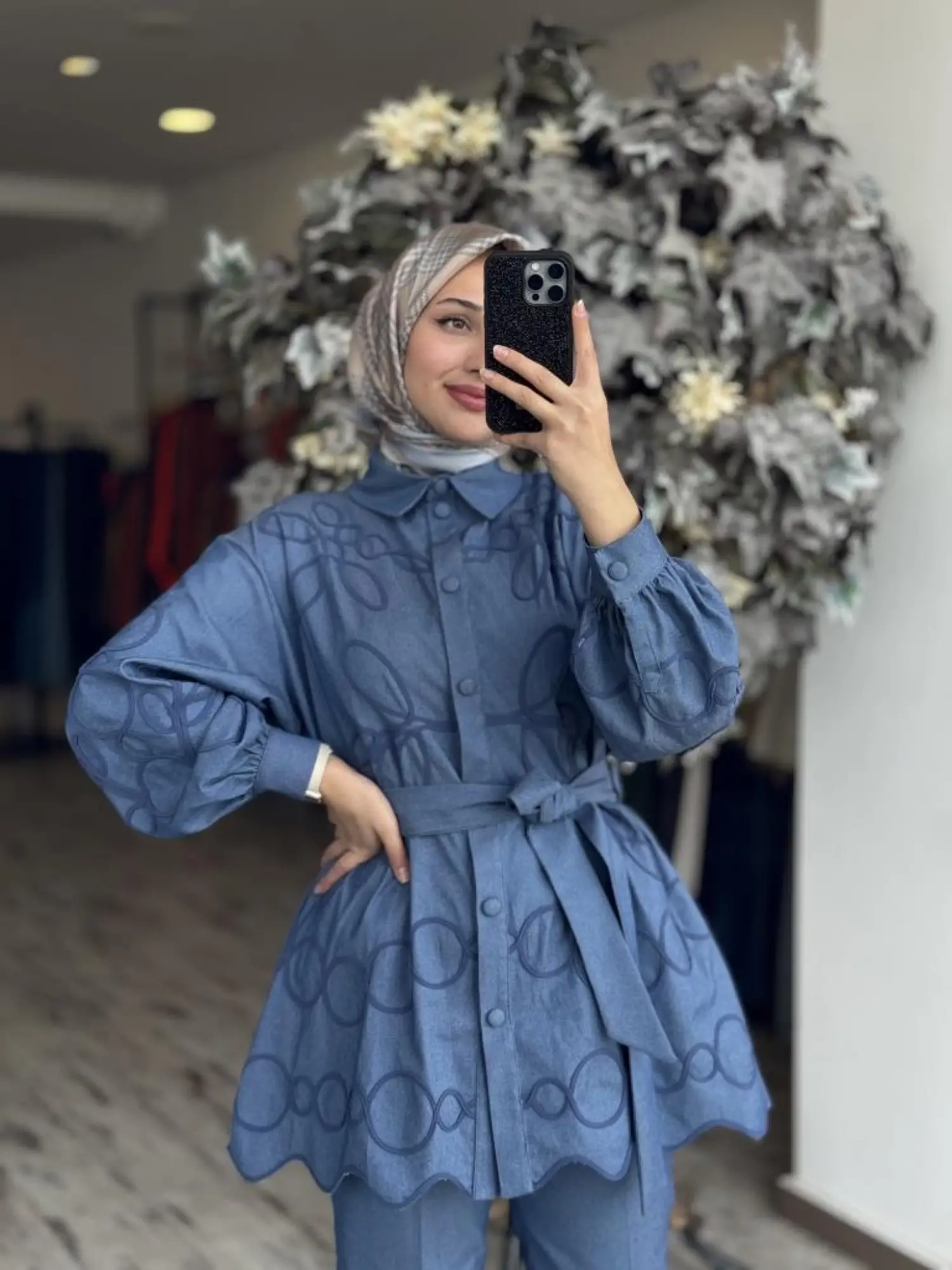 Qupra Biye Nakış İşlemeli Kap Pantolon Takım WAB82030