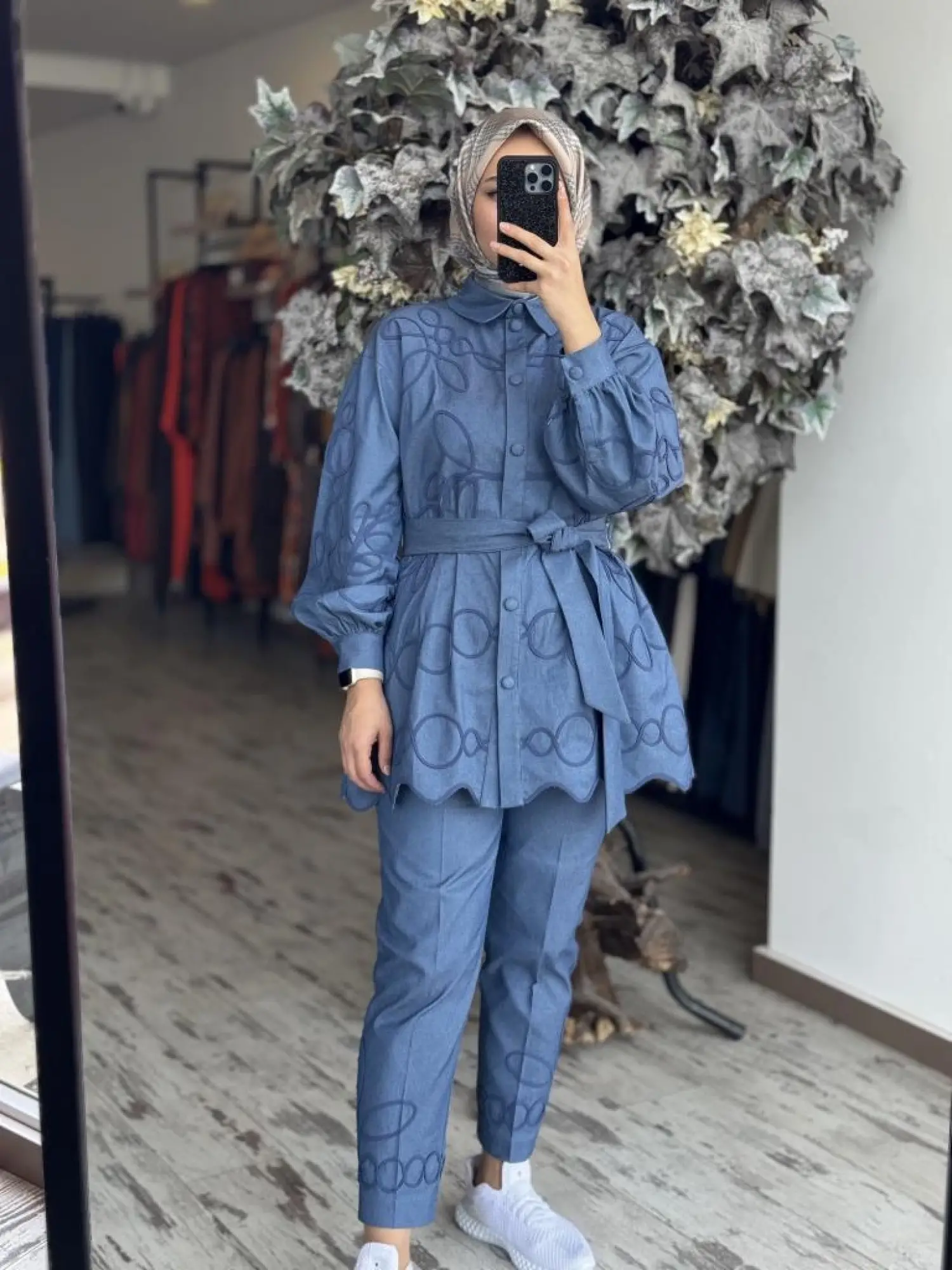 Qupra Biye Nakış İşlemeli Kap Pantolon Takım WAB82030