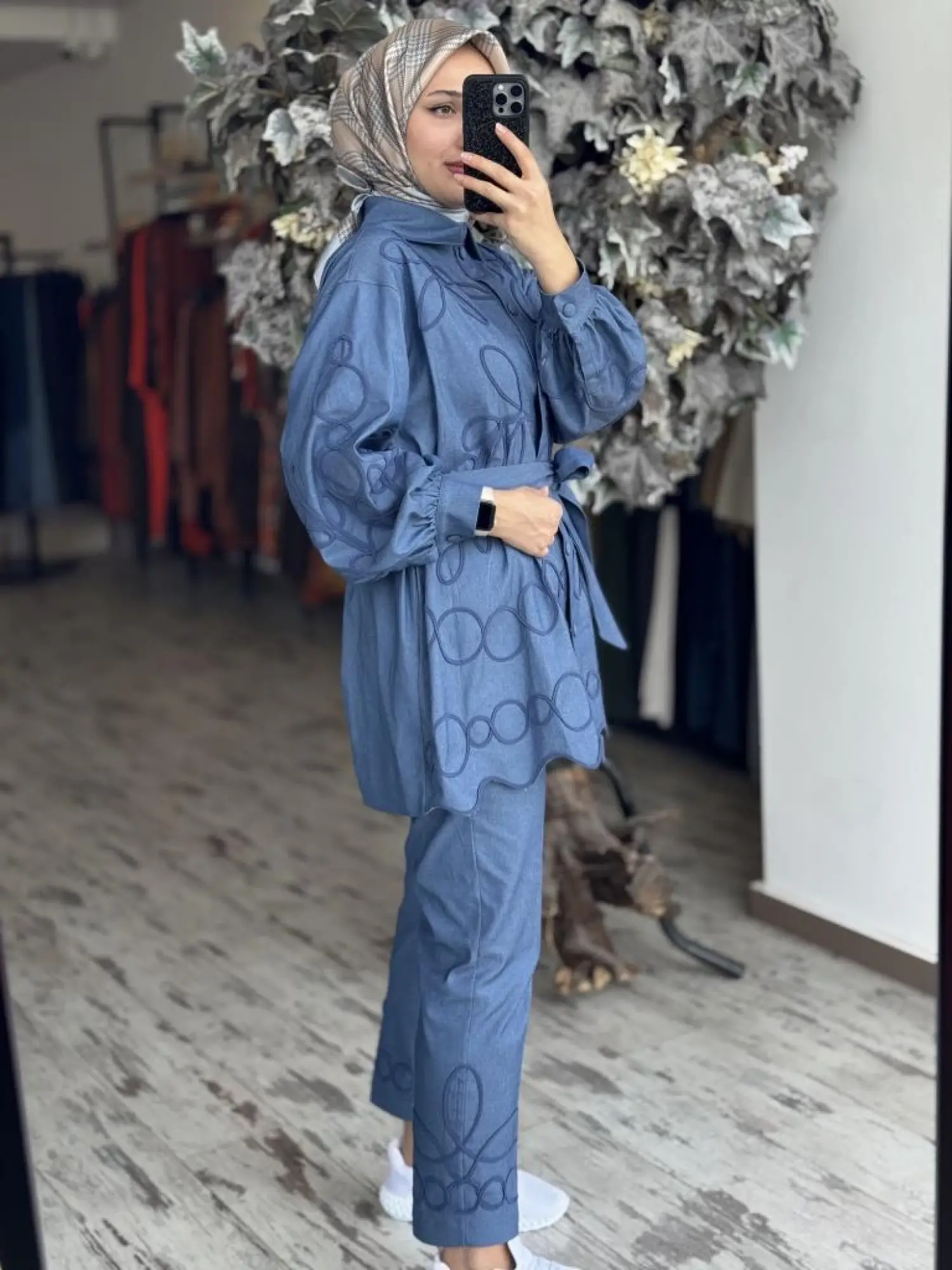 Qupra Biye Nakış İşlemeli Kap Pantolon Takım WAB82030