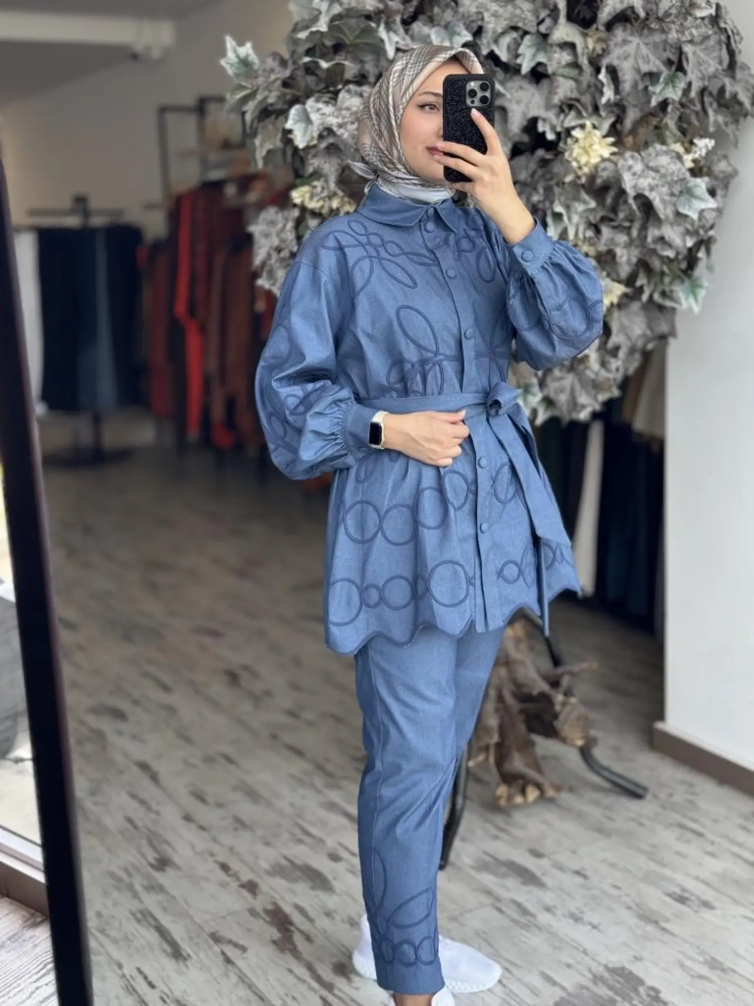 Qupra Biye Nakış İşlemeli Kap Pantolon Takım WAB82030